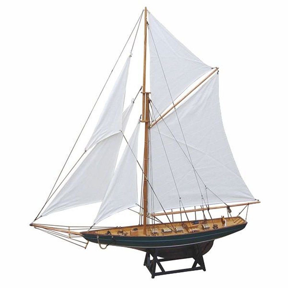 Linoows Dekoobjekt Historisch Regatta Segelyacht, Schiffsmodell, Gaffel Yacht, detailgetreue Modelle