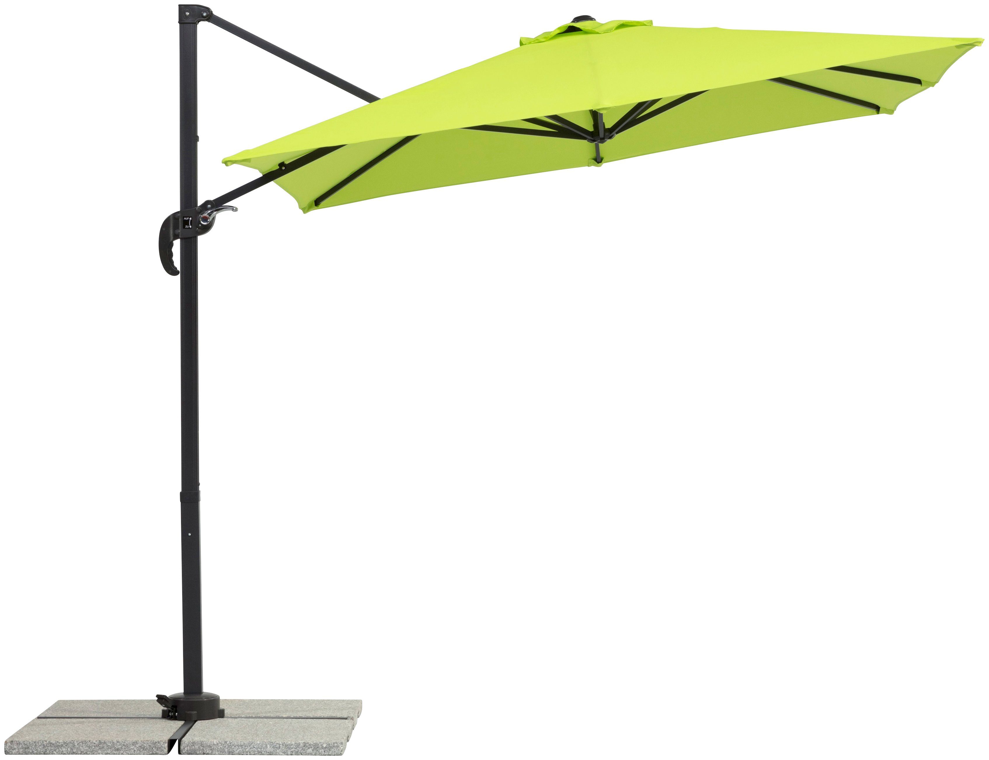 Schneider Schirme Ampelschirm Rhodos Junior, LxB: 230x230 cm, mit Schutzhülle, ohne Wegeplatten