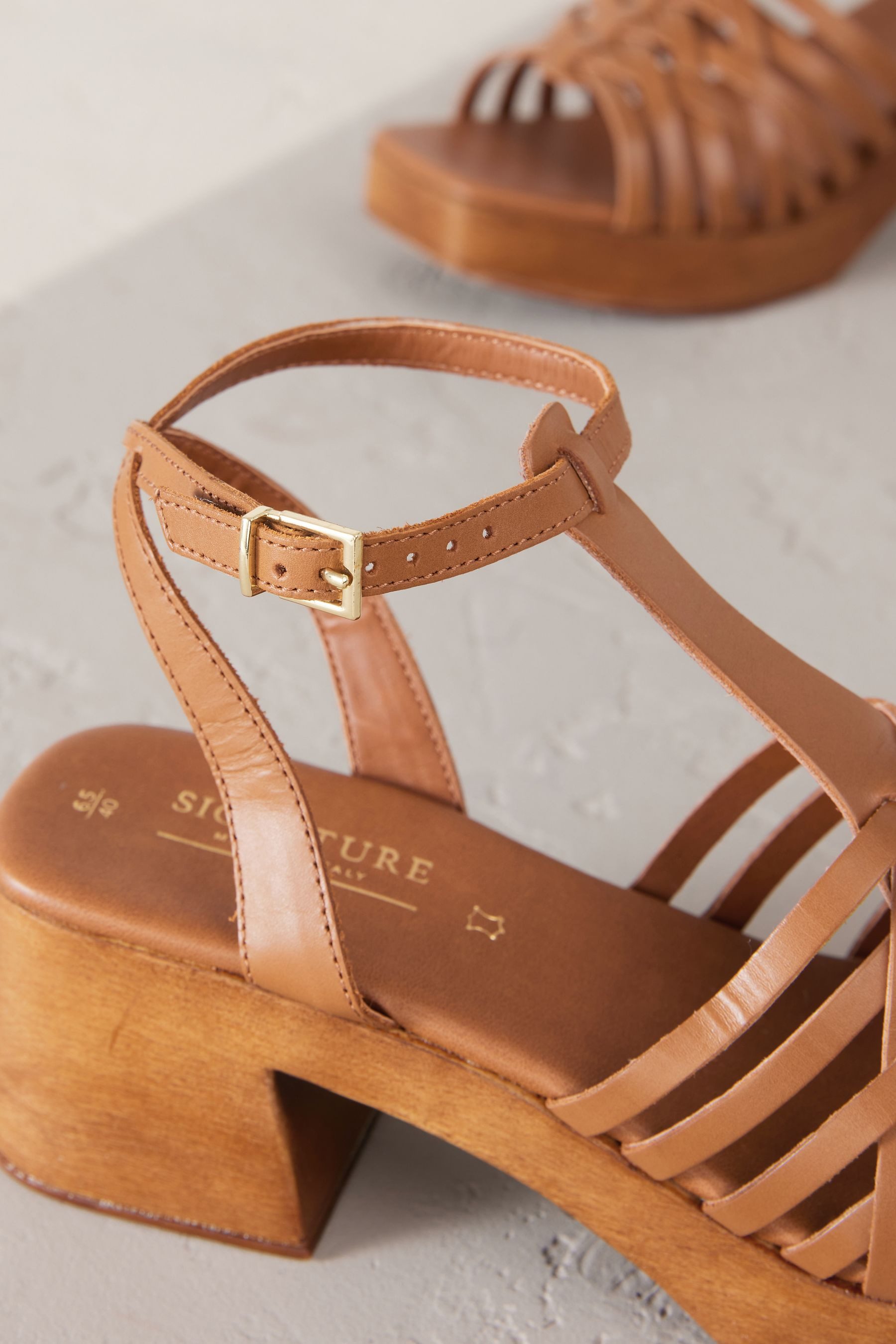Next Signature Clog-Ledersandalen mit Blockabsatz Clog günstig online kaufen