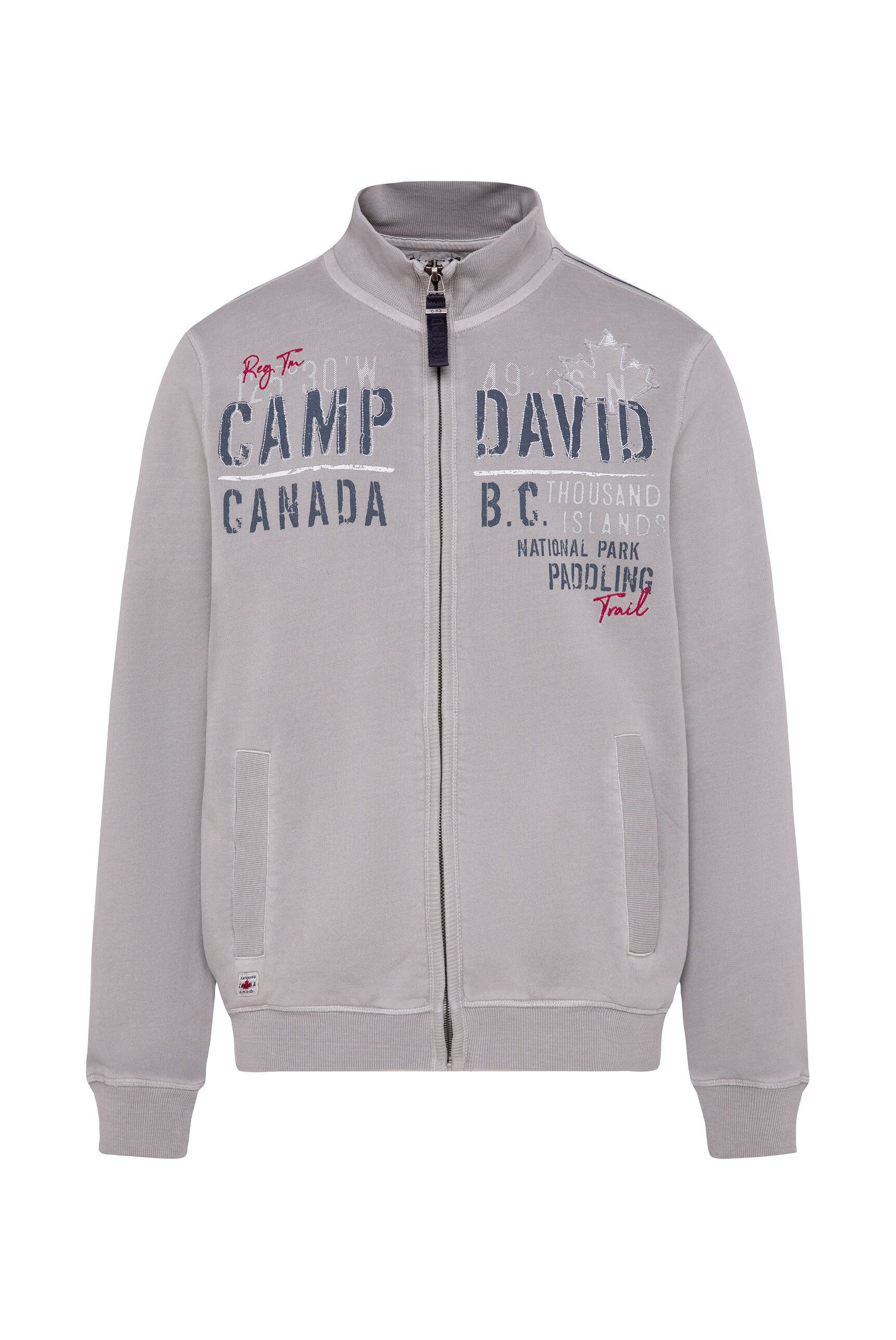 CAMP DAVID Sweatjacke mit Stehkragen, Seitliche Einschubtaschen