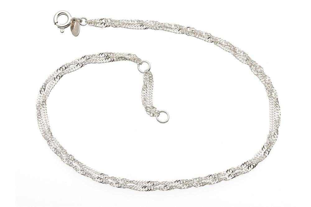 Silberkettenstore Fußkette Fußkette Singapur 2reihig 1,8mm - 925 Silber, wählbar von 23-30cm