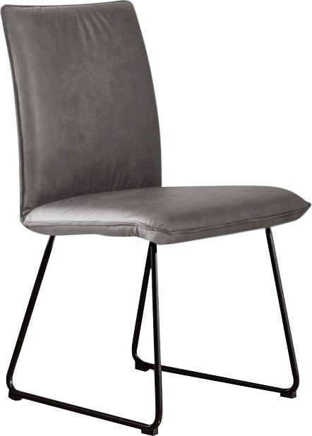 Stuhl Wohnen K+W & schwarz mit Kufenstuhl Struktur Rundrohrkufe in Deseo Metall Komfort II,