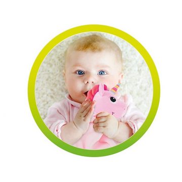 Babydecke LITTLE STARS Baby Schmusetuch mit Rassel Einhorn Rosa, Toi-Toys