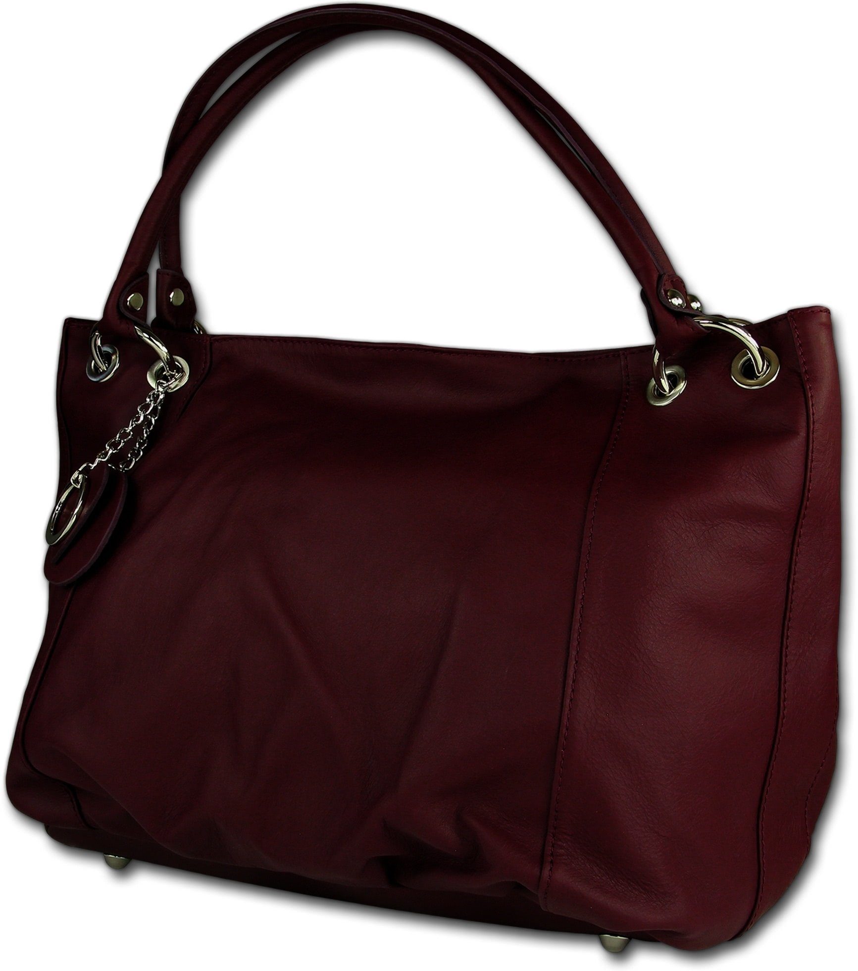 Toscanto Henkeltasche Toscanto Schultertasche, Henkeltasche (Henkeltasche, Henkeltasche), Damen Tasche Echtes Leder bordeaux, rot, Made-In Italy