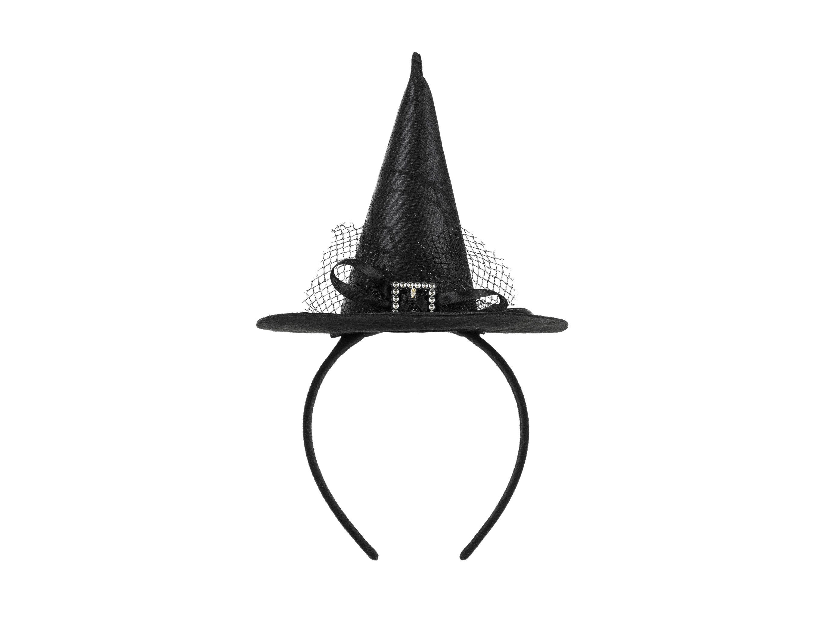 partydeco Haarreif, Haarreif Hexenhut 28x17cm 1 Stück Schwarz
