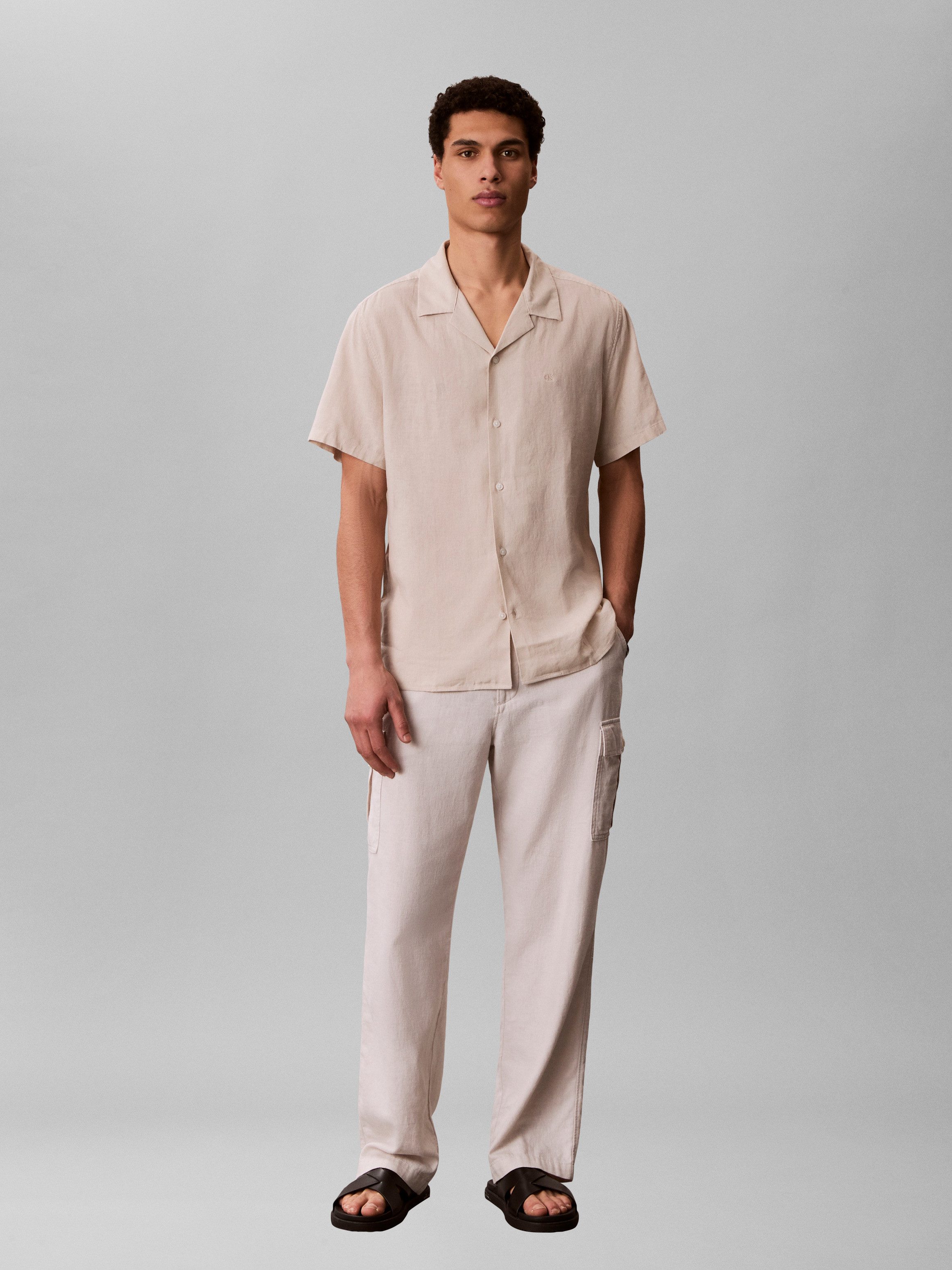 Calvin Klein Jeans Leinenhemd LINEN CLASSIC Regular Fit, Leinen-Viskosemix – Bild 4 von 5