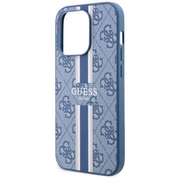 Guess Smartphone-Hülle Guess 4G Printed Stripes MagSafe Hülle Apple iPhone 14 Pro Max Blau