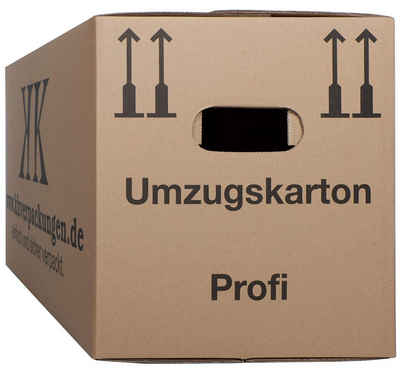 KK Verpackungen Aufbewahrungsbox (Spar-Set, 150 St., 150er-Set), Umzugskartons Umzugskiste Bücherkarton 2-wellig in Profiqualität Braun