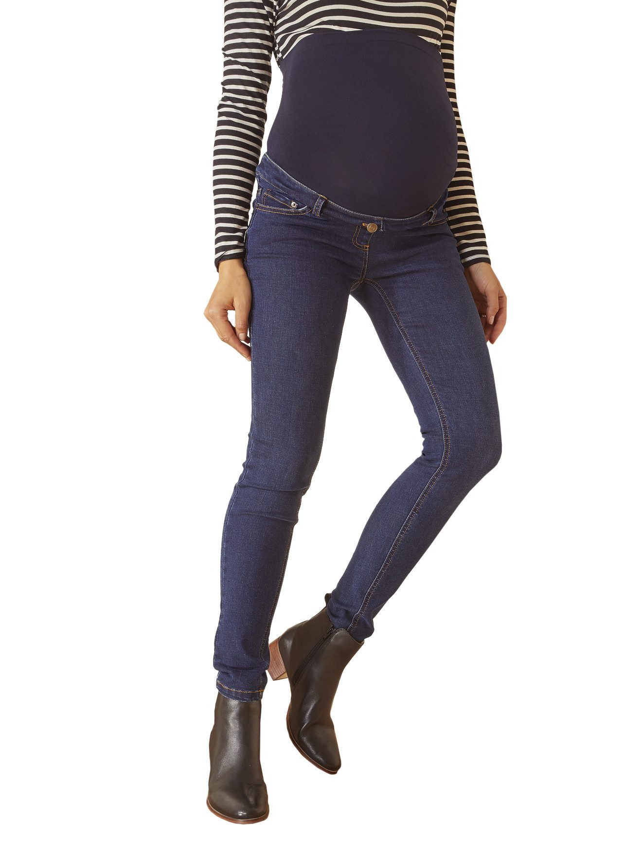 vertbaudet Umstandsjeans Umstands-Jeans mit Stretch-Einsatz, Slim-Fit Bundweite verstellbar