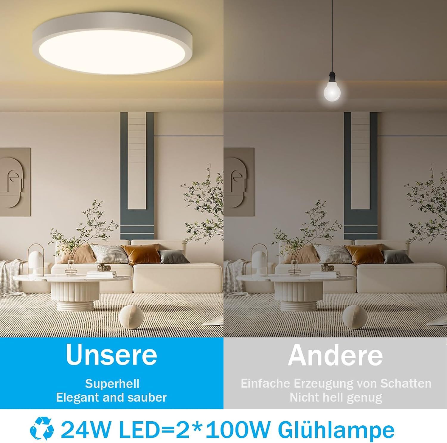 Nettlife LED Panel Deckenleuchte Schwarz Rund günstig online kaufen