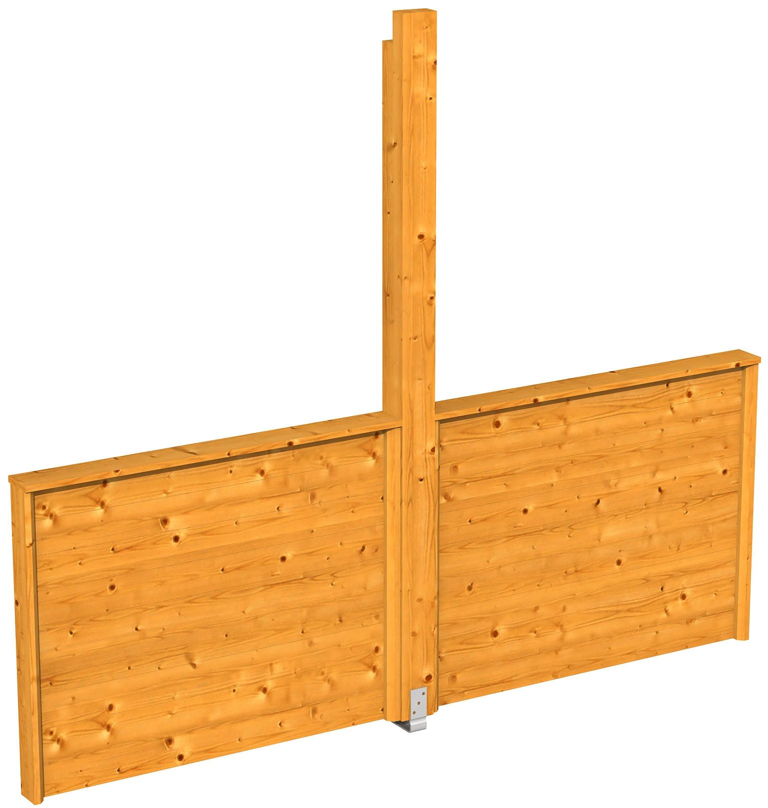 Skanholz Brüstungsgeländer, 270 cm Länge, 106 cm Höhe, mit 1 Pfosten, für Pavillon Toulouse