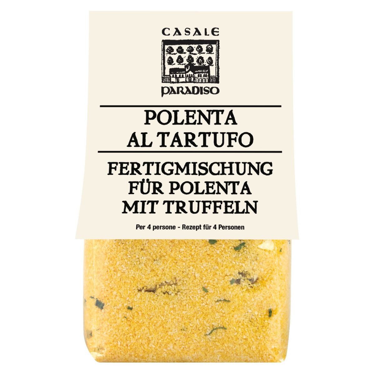 Casale Paradiso Fertiggericht Polenta al tartufo, Polenta-Mischung mit Sommertrüfeln, 300 g, 300 g, Für 4 Portionen.