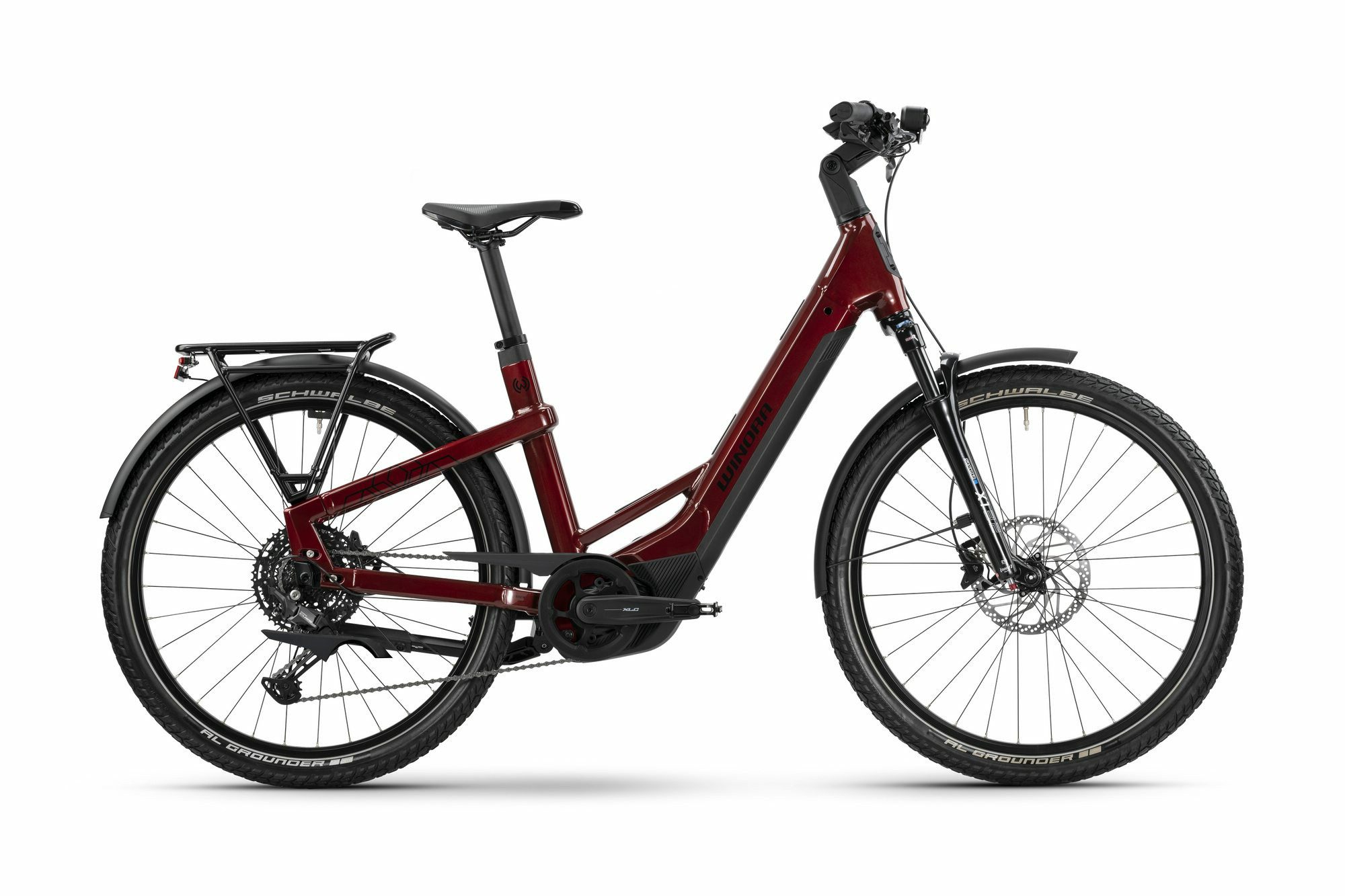 E-Bike Touren Bike Yakun X10 warm red-gloss 27,5" 800 Wh Wave