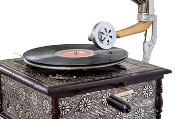 Aubaho Dekoobjekt Nostalgie Grammophon Dekoration mit Trichter Grammofon Antik-Stil (k2)
