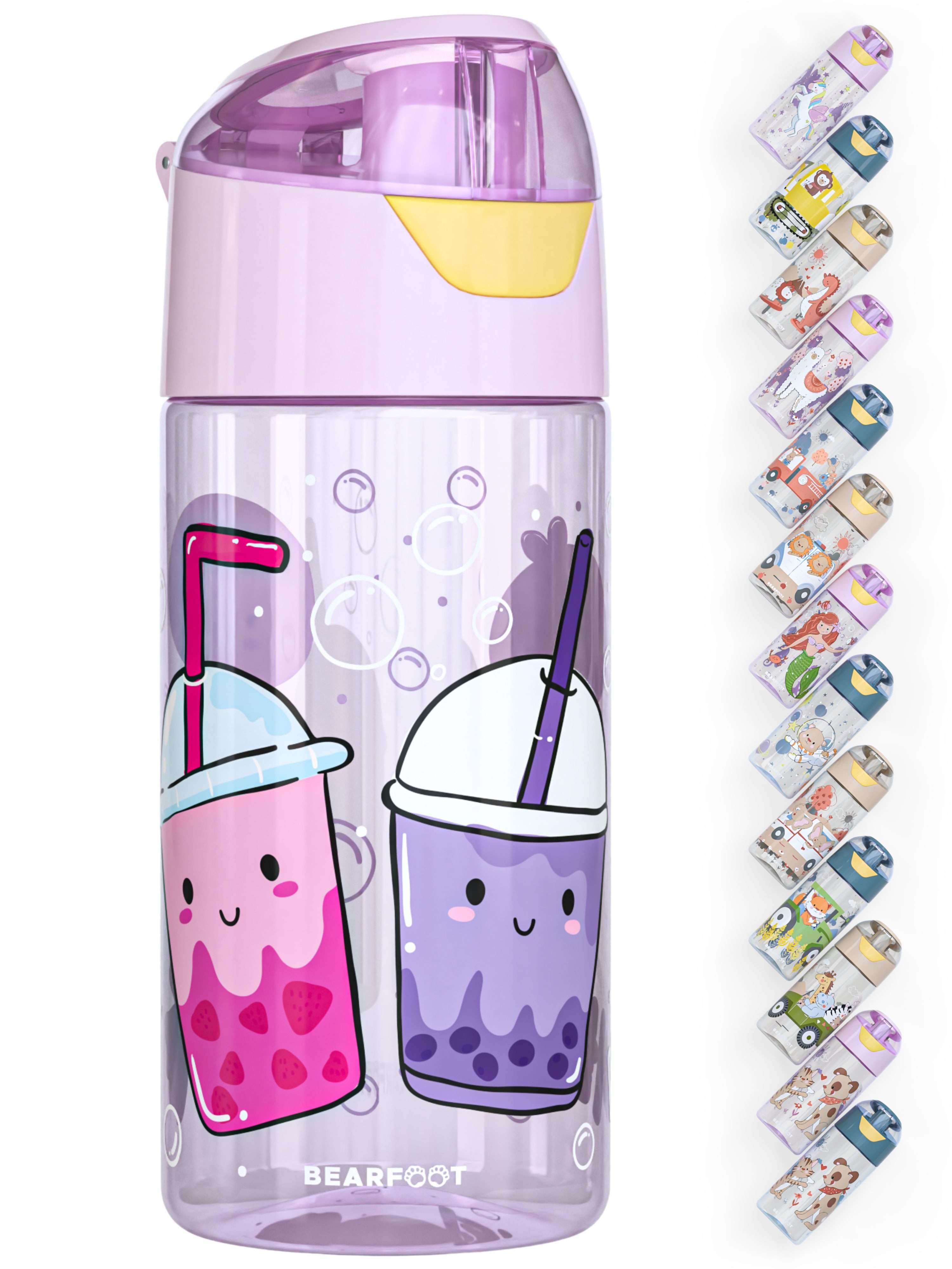 BEARFOOT Trinkflasche Trinkflasche Kinder, leichte Wasserflasche - Bubble Tea