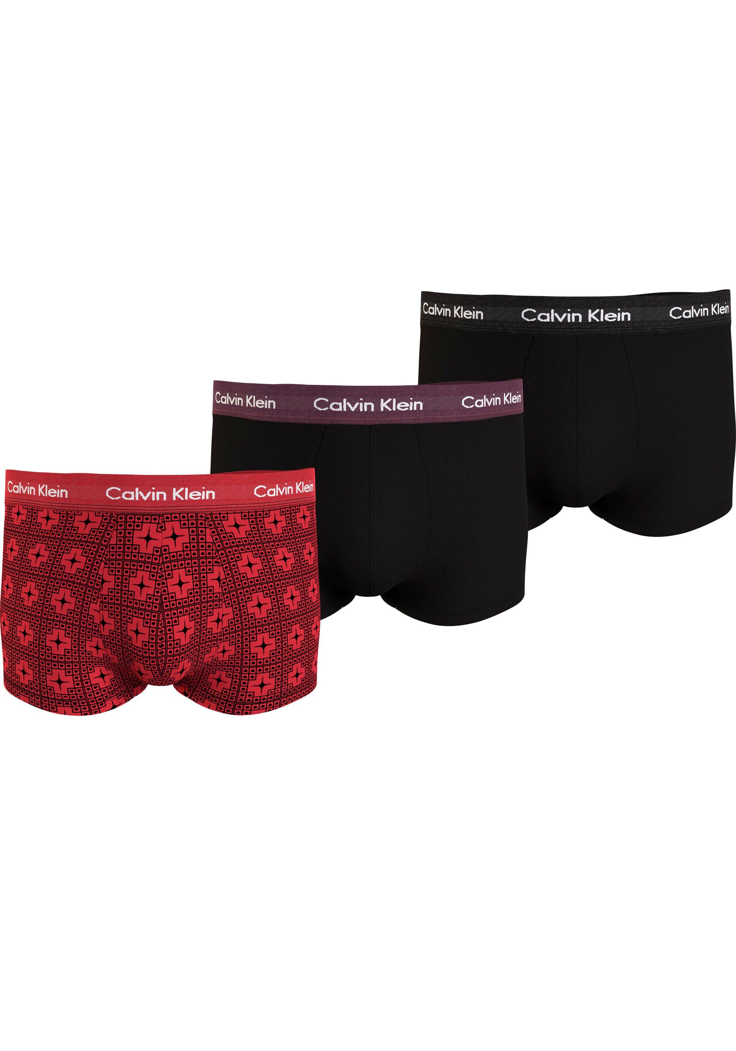TRUNK Calvin (Packung, Klein LOW 3er-Pack) 3PK Underwear RISE mit Logo-Elastikbund Trunk