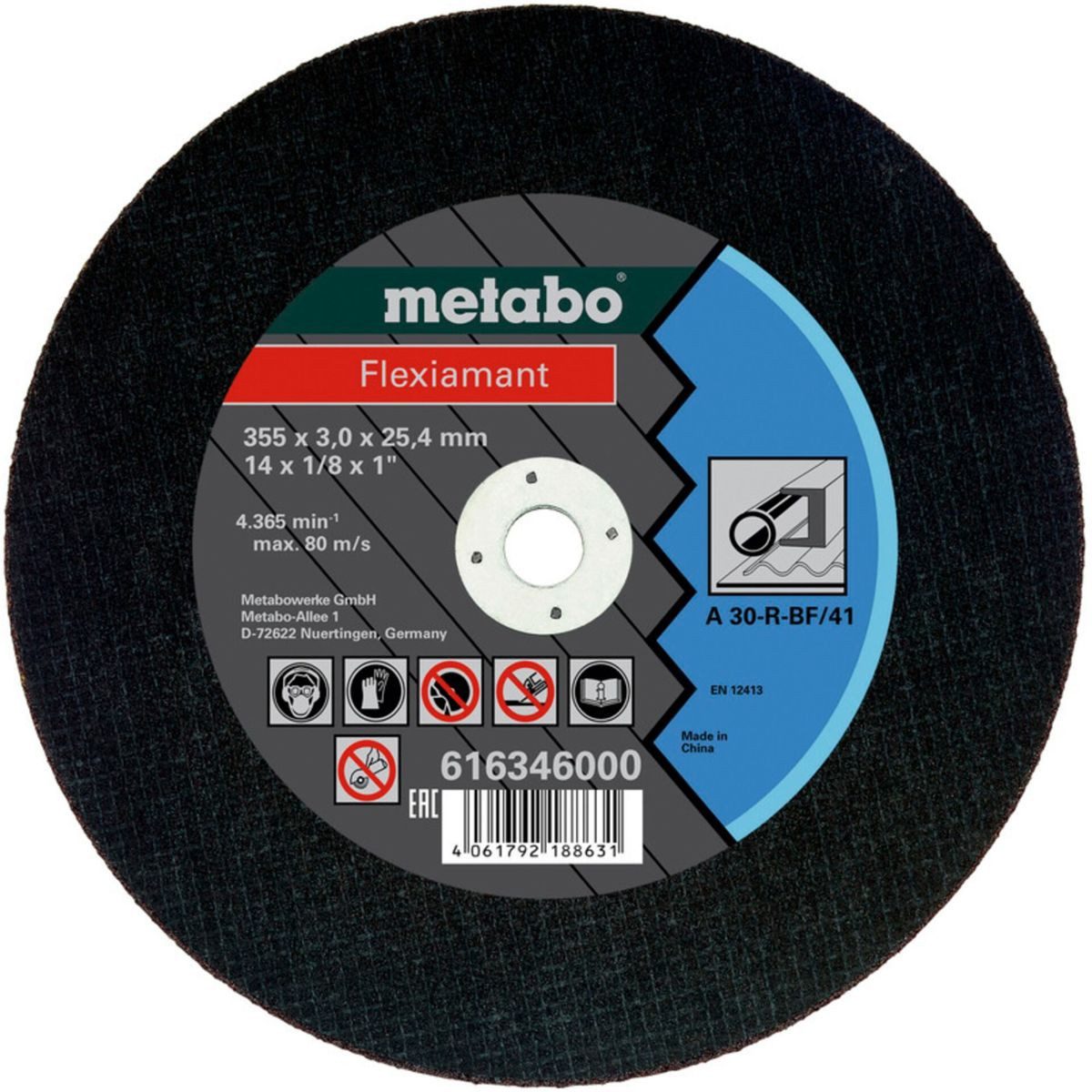metabo Trennscheibe Flexiamant 355x 3,0 x 25, 4 mm Stahl