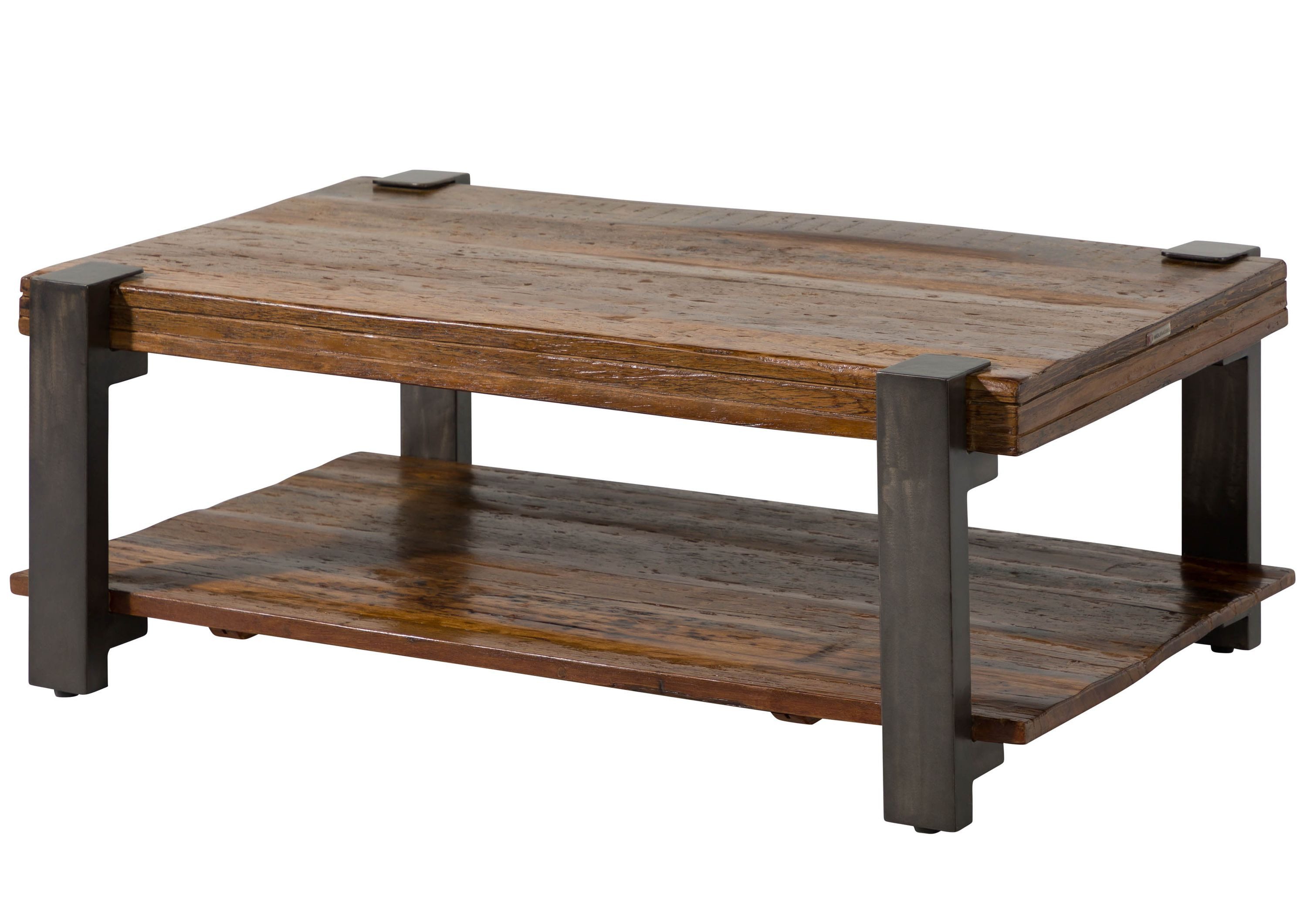 Massivmoebel24 Couchtisch LYON (Massivholz, Massivholztisch), Altholz 120x70x45 natur lackiert LYON #150