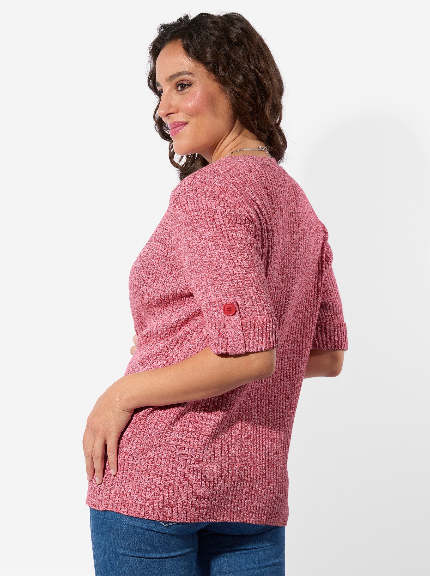Witt Strickjacke Strickjacke Kurzarm Rippoptik