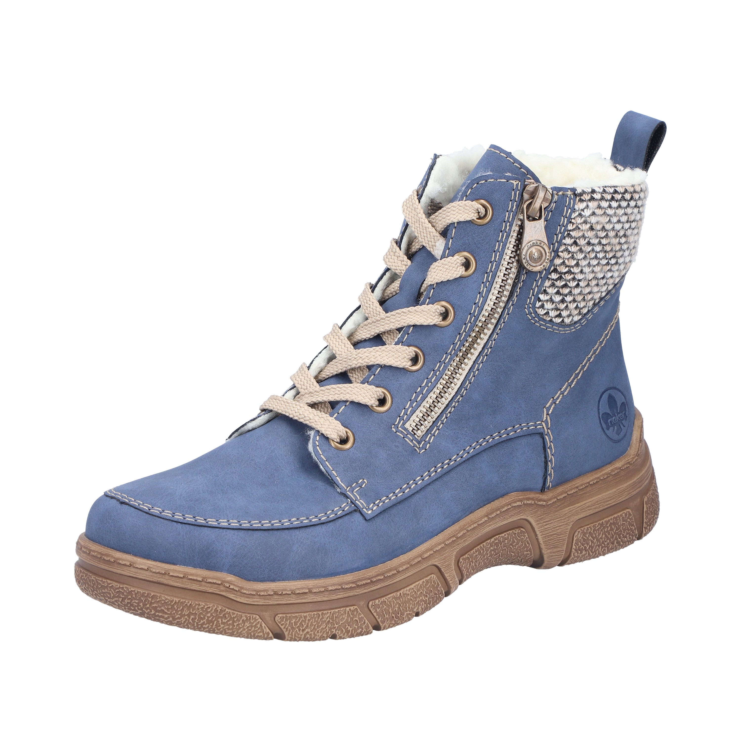 Rieker Winterboots Casual-Boots, Schnürstiefelette, Schnürboots mit Strick-Kragen