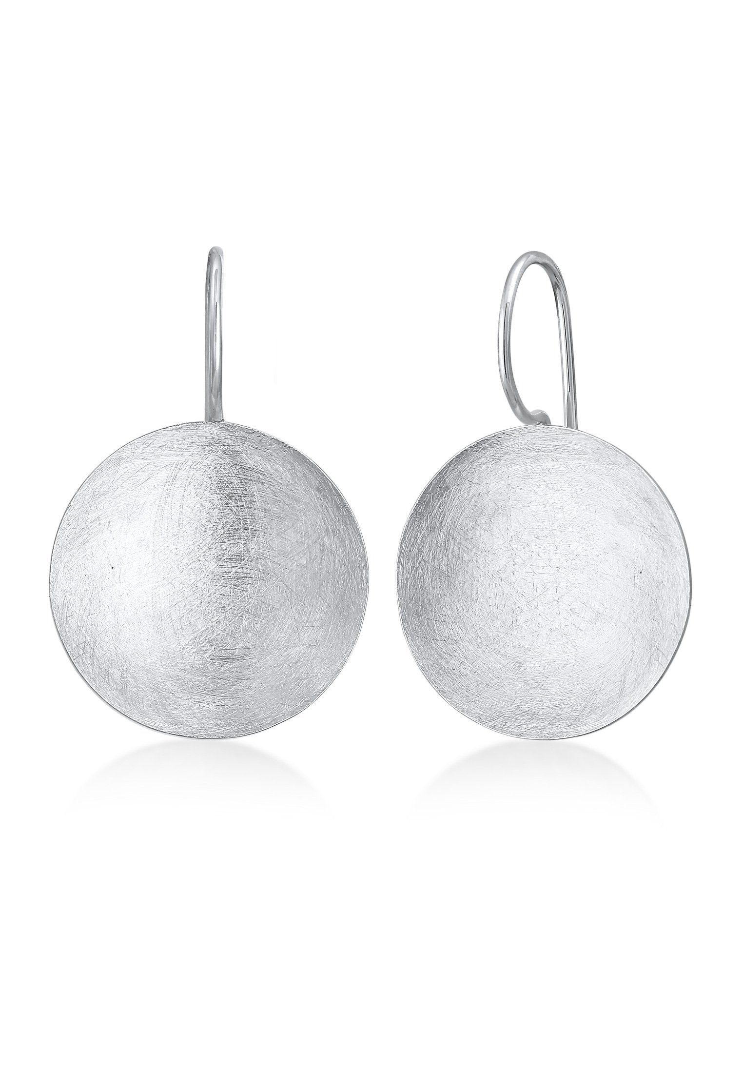 Nenalina Paar Ohrhänger Basic Geo Kreis Brushed Trend 925 Silber
