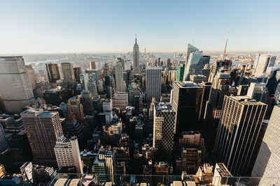 meberg Fototapete, City, Fototapete Über den Dächern von NYC Wandbild Vliestapete Motiv 200x300 cm New York USA City