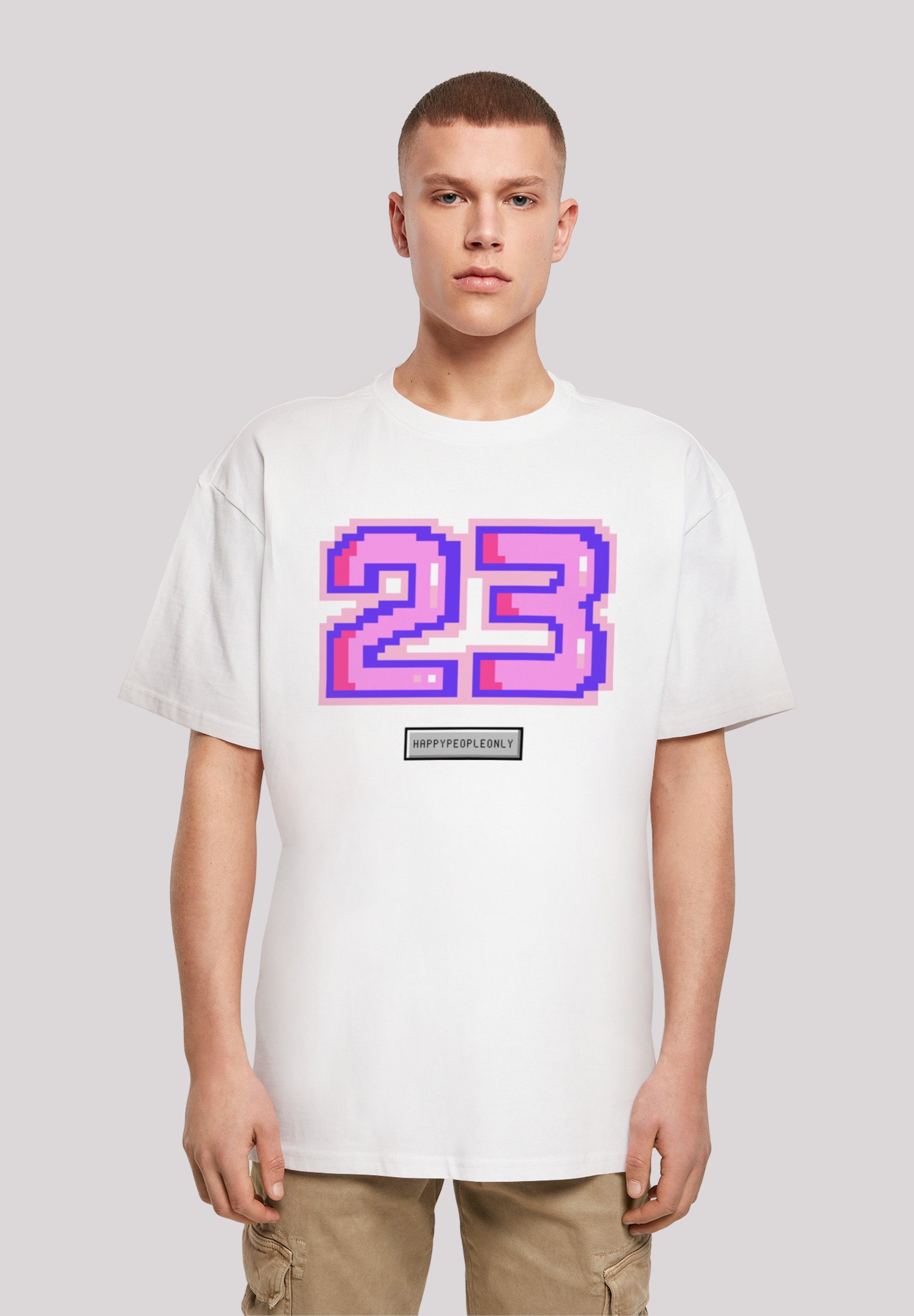 F4NT4STIC T-Shirt Pixel 23 pink Print weiß