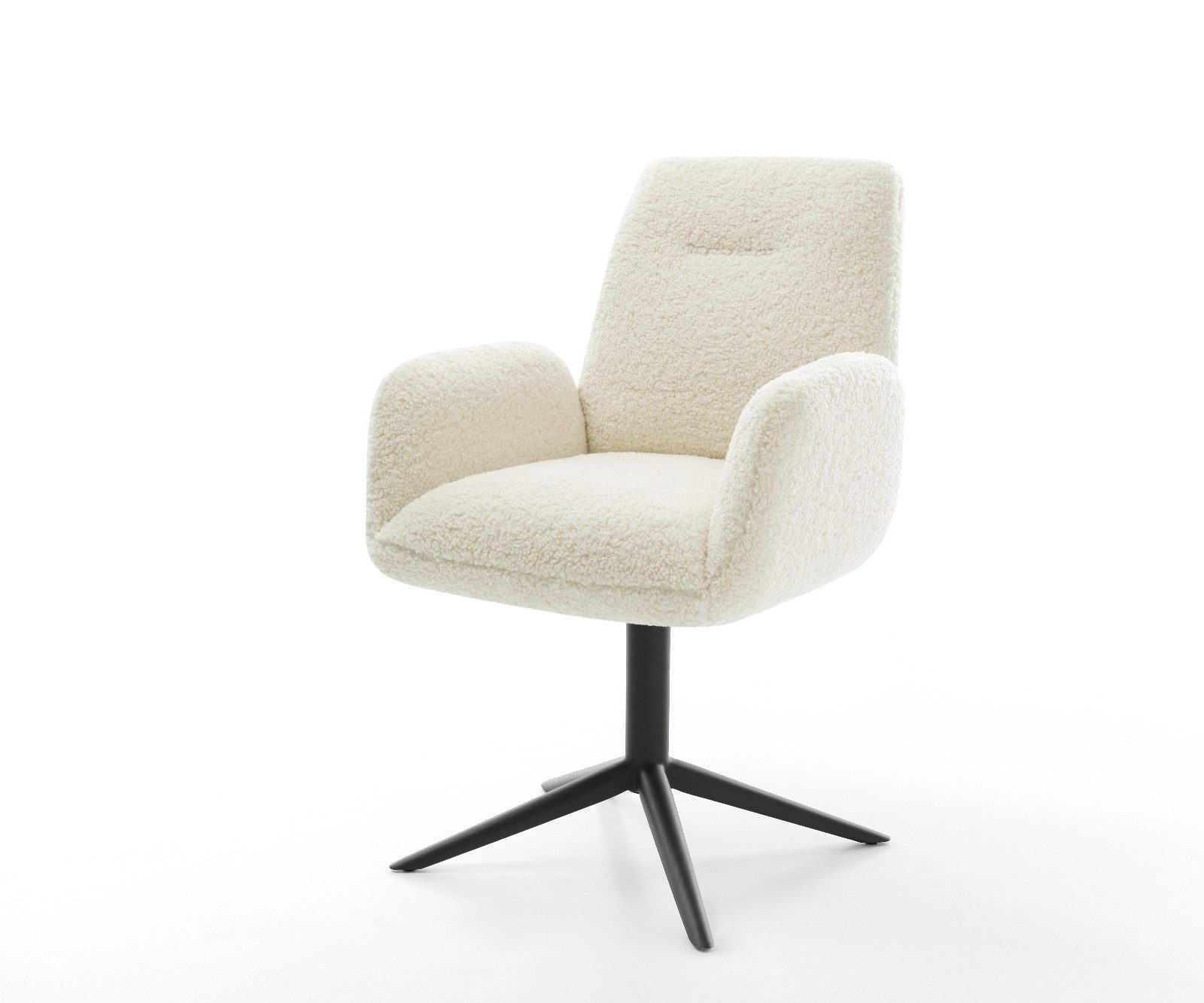 DELIFE Polsterstuhl Zoa-Flex, Fußkreuz Schwarz Teddystoff günstig online kaufen