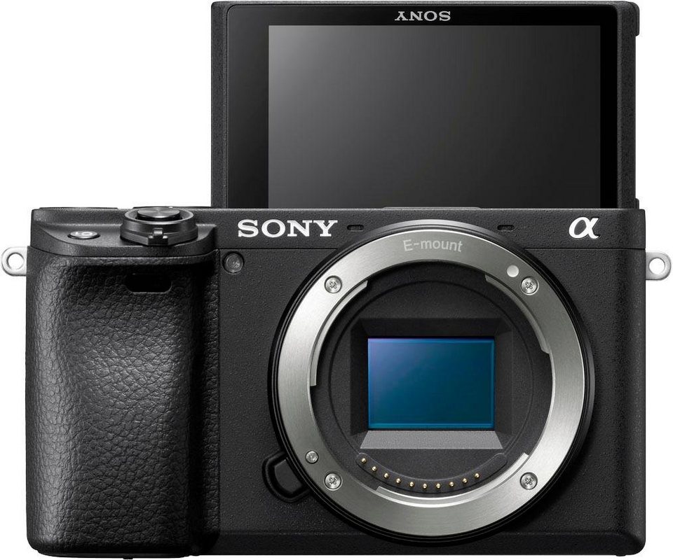 Sony ILCE-6400B - Alpha 6400 E-Mount Systemkamera (24,2 MP, 4K Video, 180°  Klapp-Display, NFC, nur Gehäuse), Schneller AF mit 0,02s und 425  AF-Phasendetektionspunkten