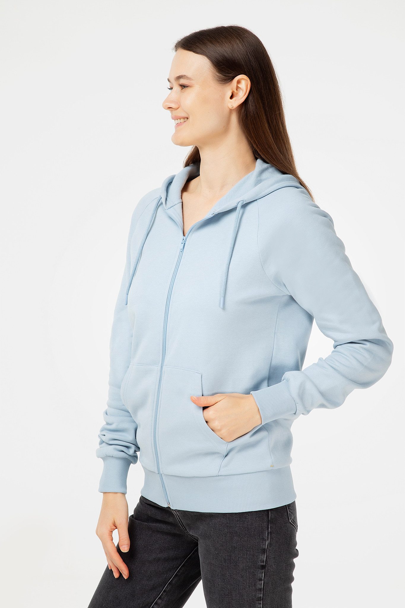 Evermind Kapuzennickijacke Unisex Kapuzenjacke aus Bio-Baumwolle – fair produziert & nachhaltig