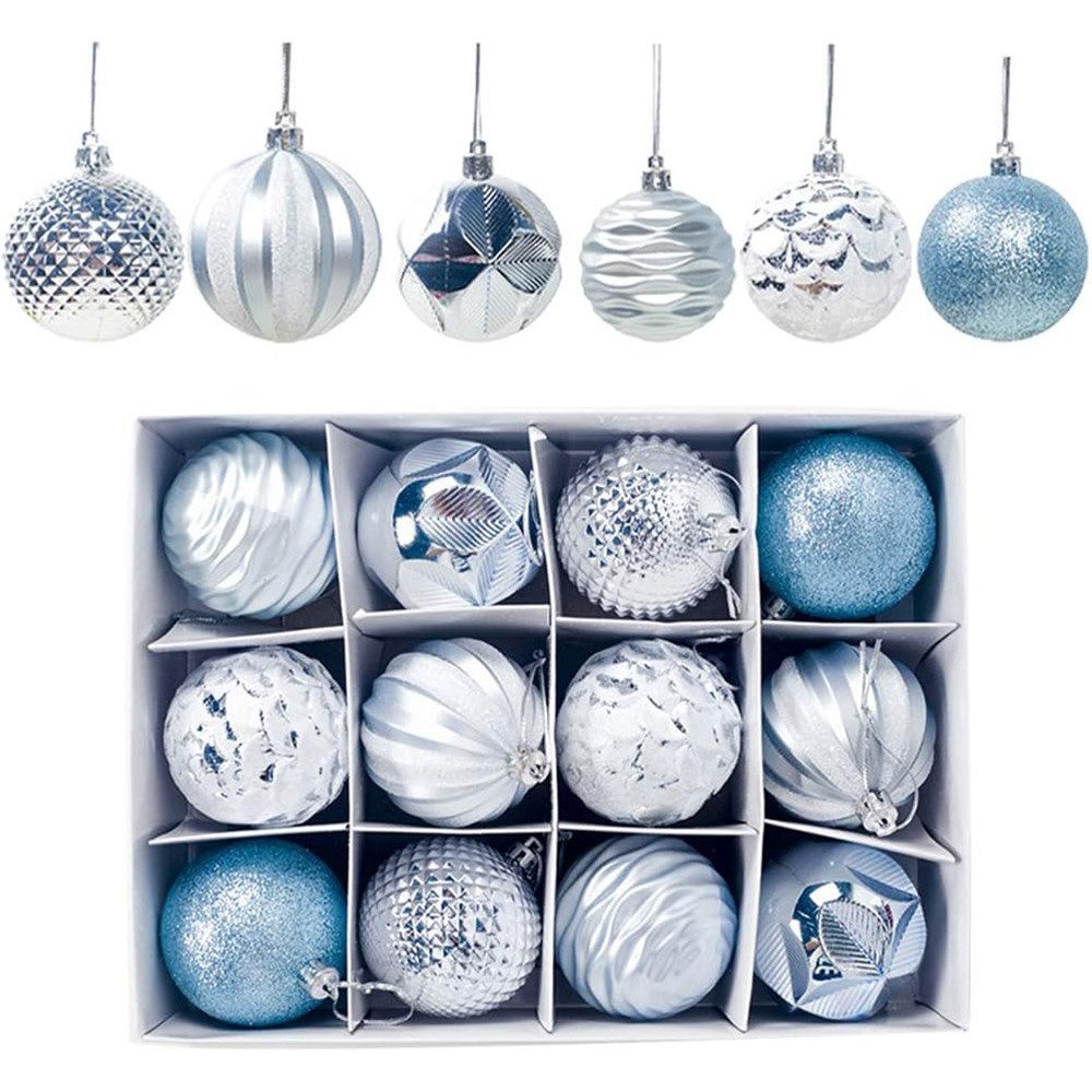 Bextsrack Weihnachtsbaumkugel Weihnachtskugeln Weihnachtsdeko 12-teiliges Set, Christbaumschmuck