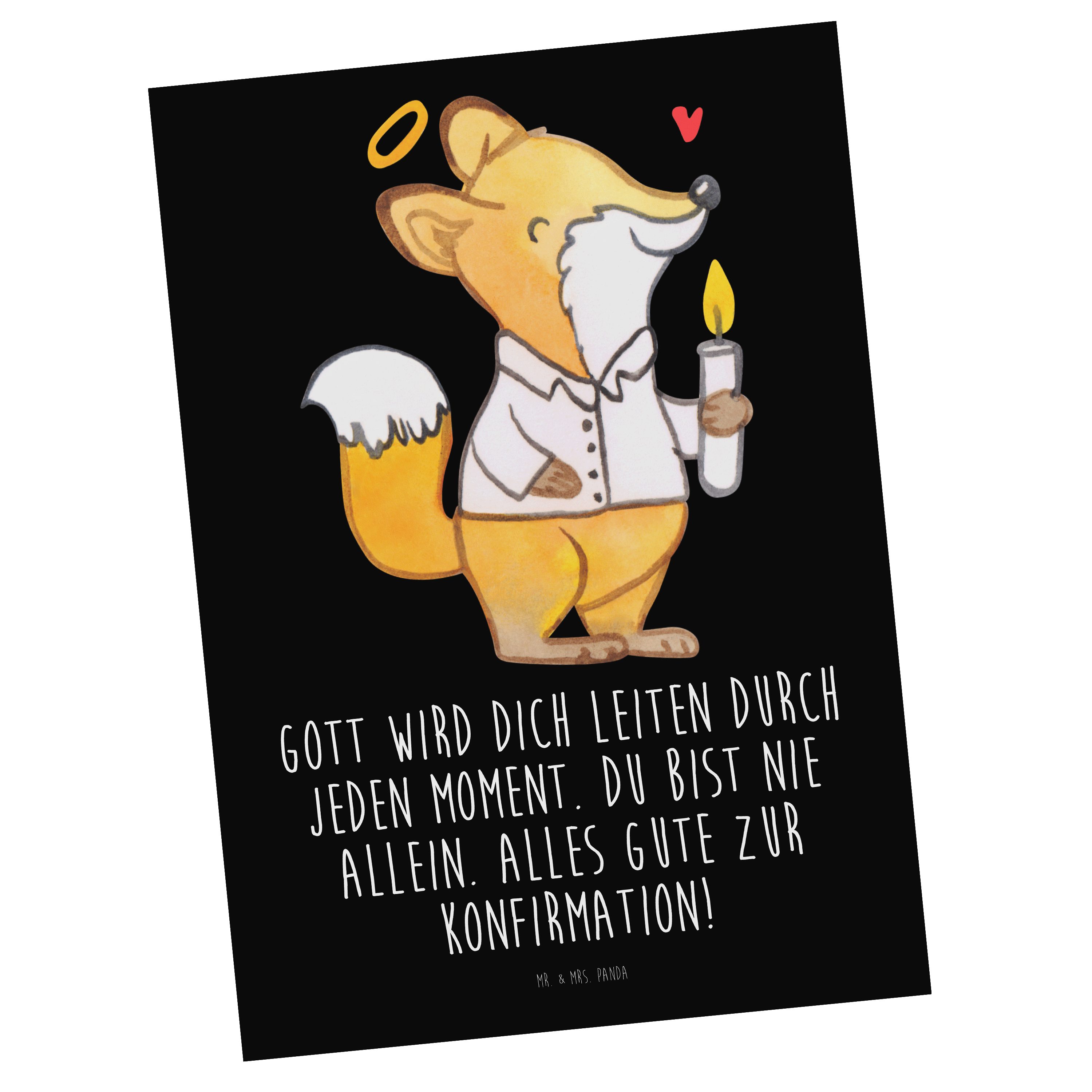 Kommunion & Mr. Geschenk, - Mrs. Fuchs Postkarte Kreidetafel Konfirmation Jugendweihe, - Panda