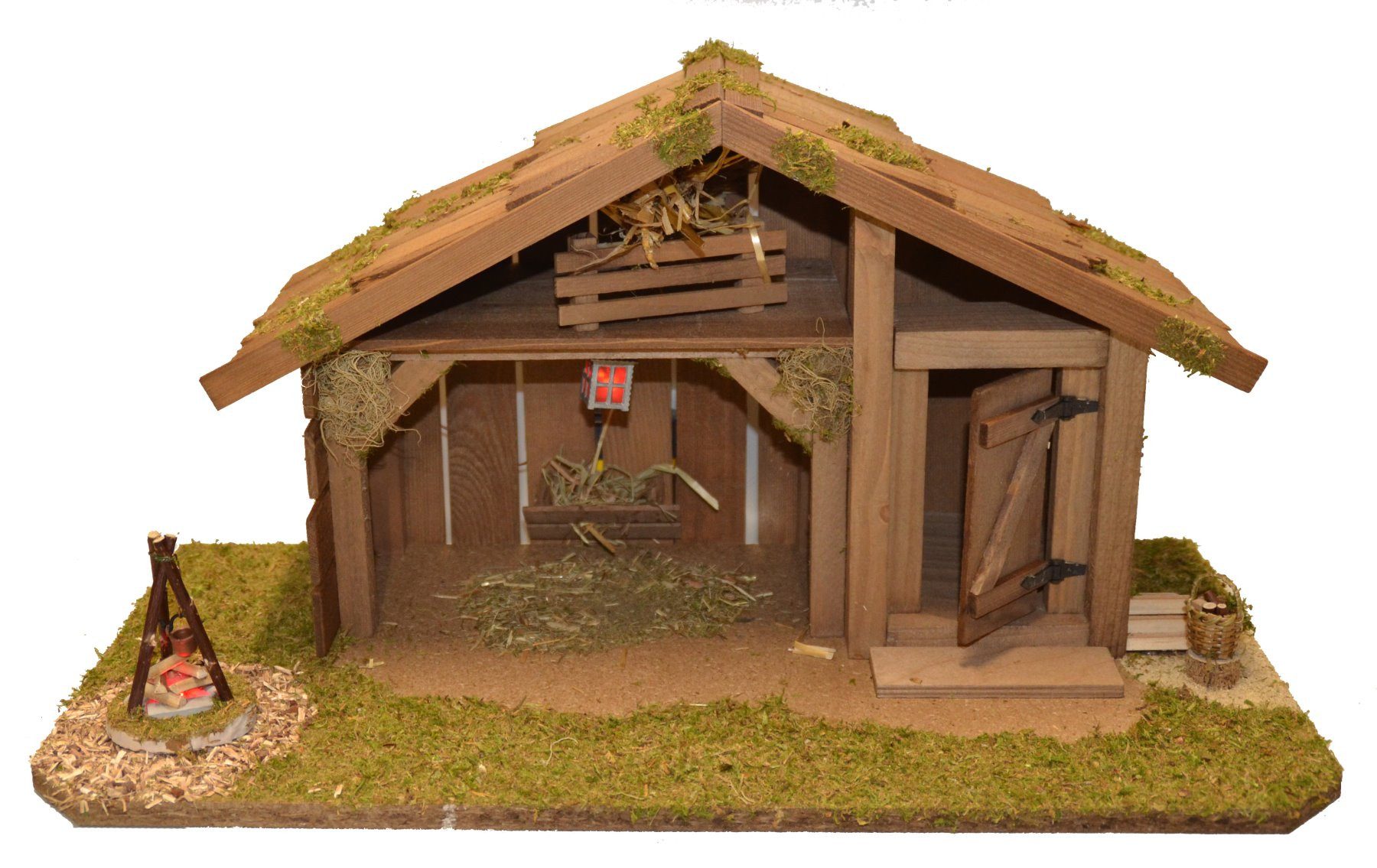 Alfred Kolbe Krippe Krippenstall ohne Trafo, mit Laterne, Lagerfeuer,Korb, günstig online kaufen