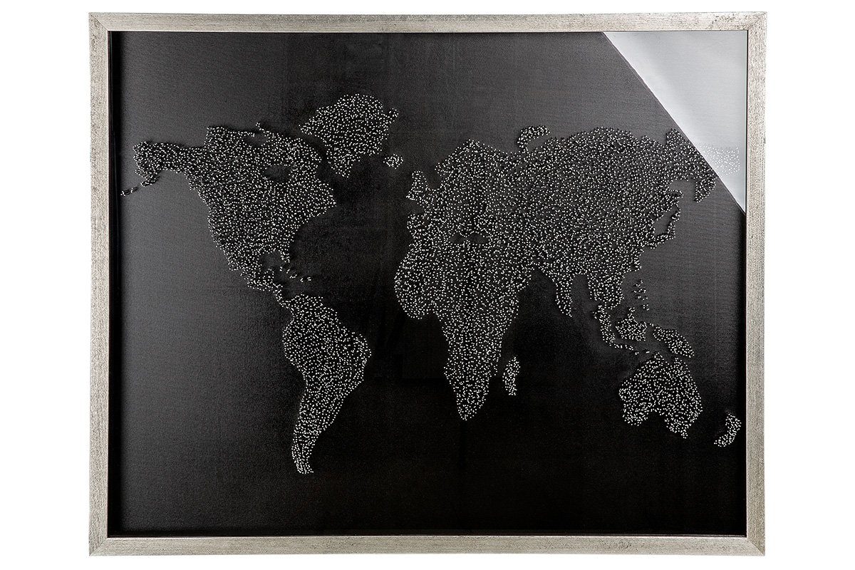 GILDE Bild GILDE Bild World - schwarz - H. 80cm x B. 100cm