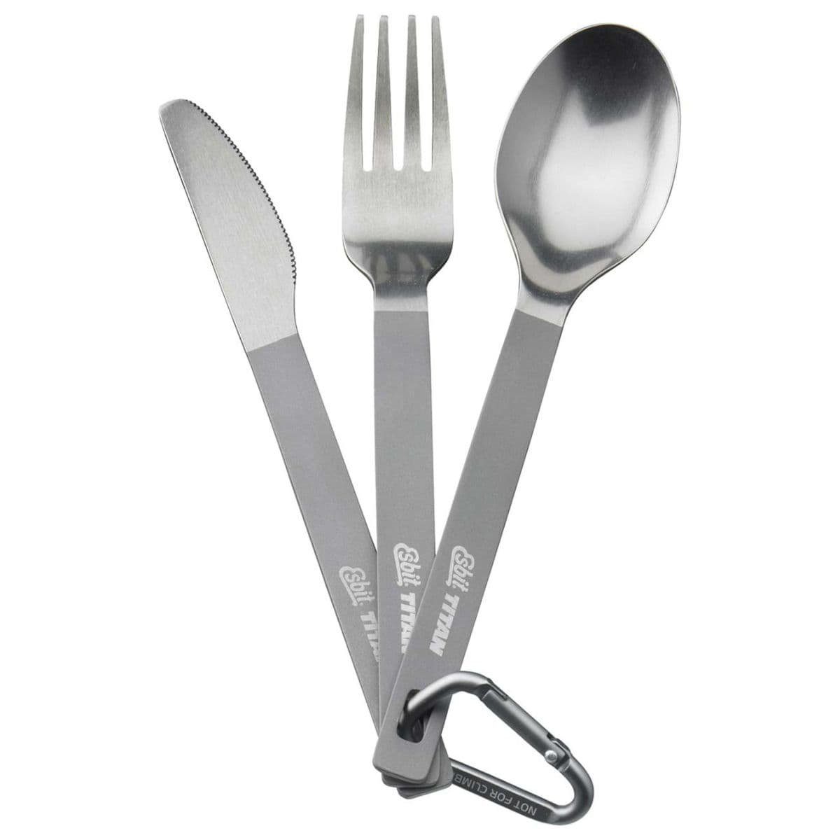 Esbit Besteck-Set Esbit Titan Besteck-Set 3-tlg. mit Karabiner und Tasche, 1 Personen