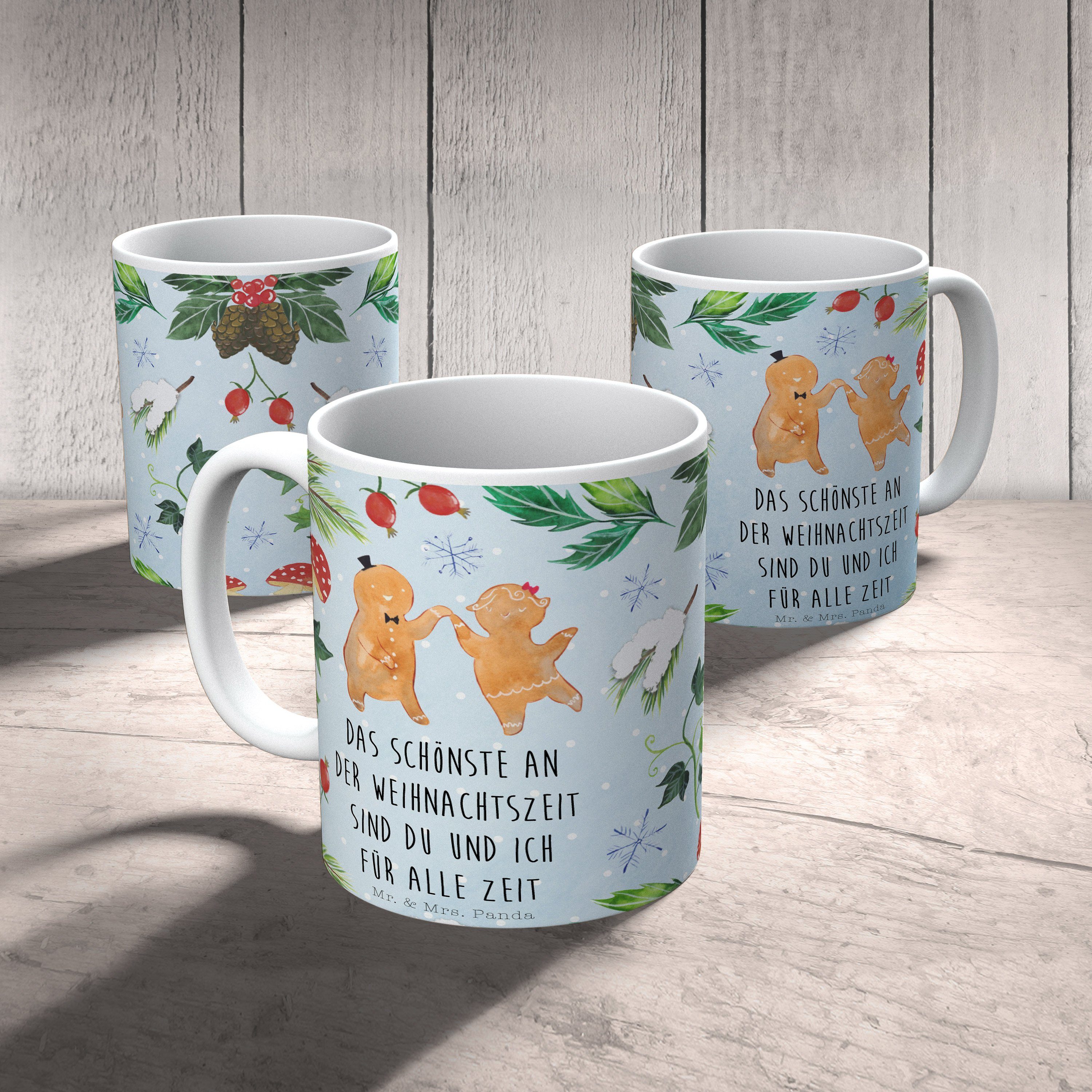 Weiß Tasse, - Panda & Porzellantasse, Lebkuchen Tasse Pärchen Geschenk, Mr. Mrs. - Geschenk Keramik