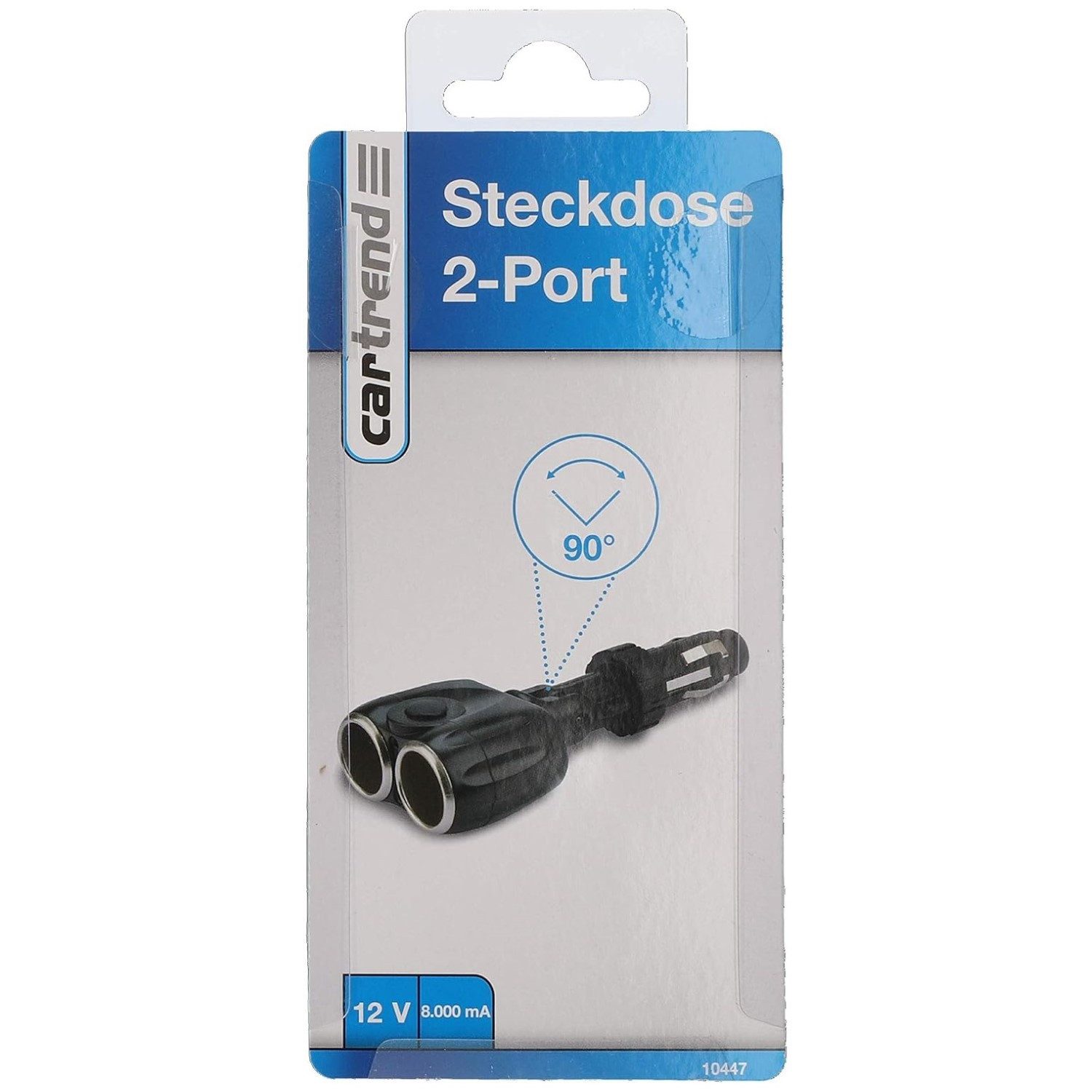 Cartrend Steckdose 2-Port Quick 90° Winkel Smartphone-Ladegerät (Doppelsteckdose)