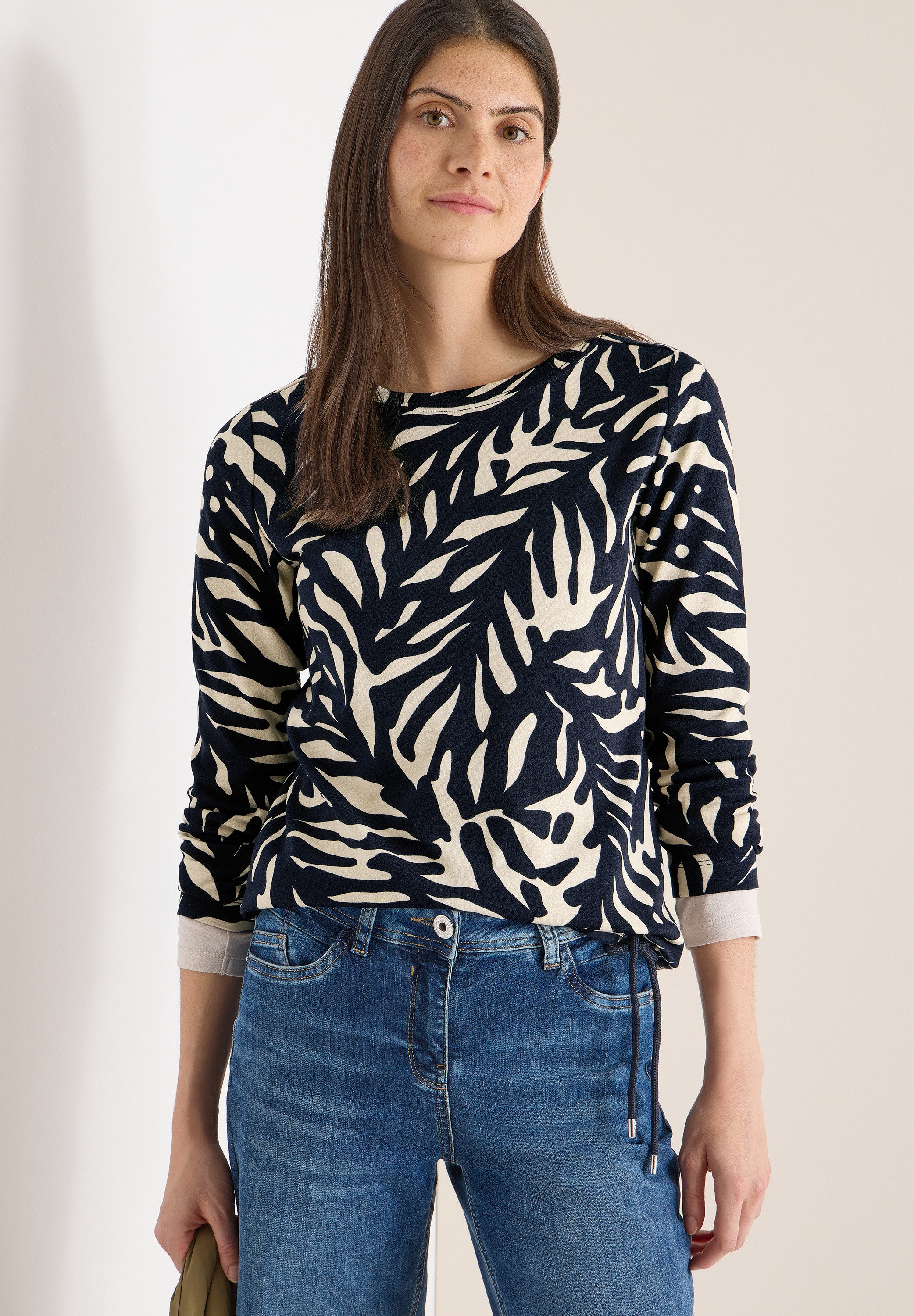 CECIL Langarmshirt mit Tunnelzug, in lässiger Passform