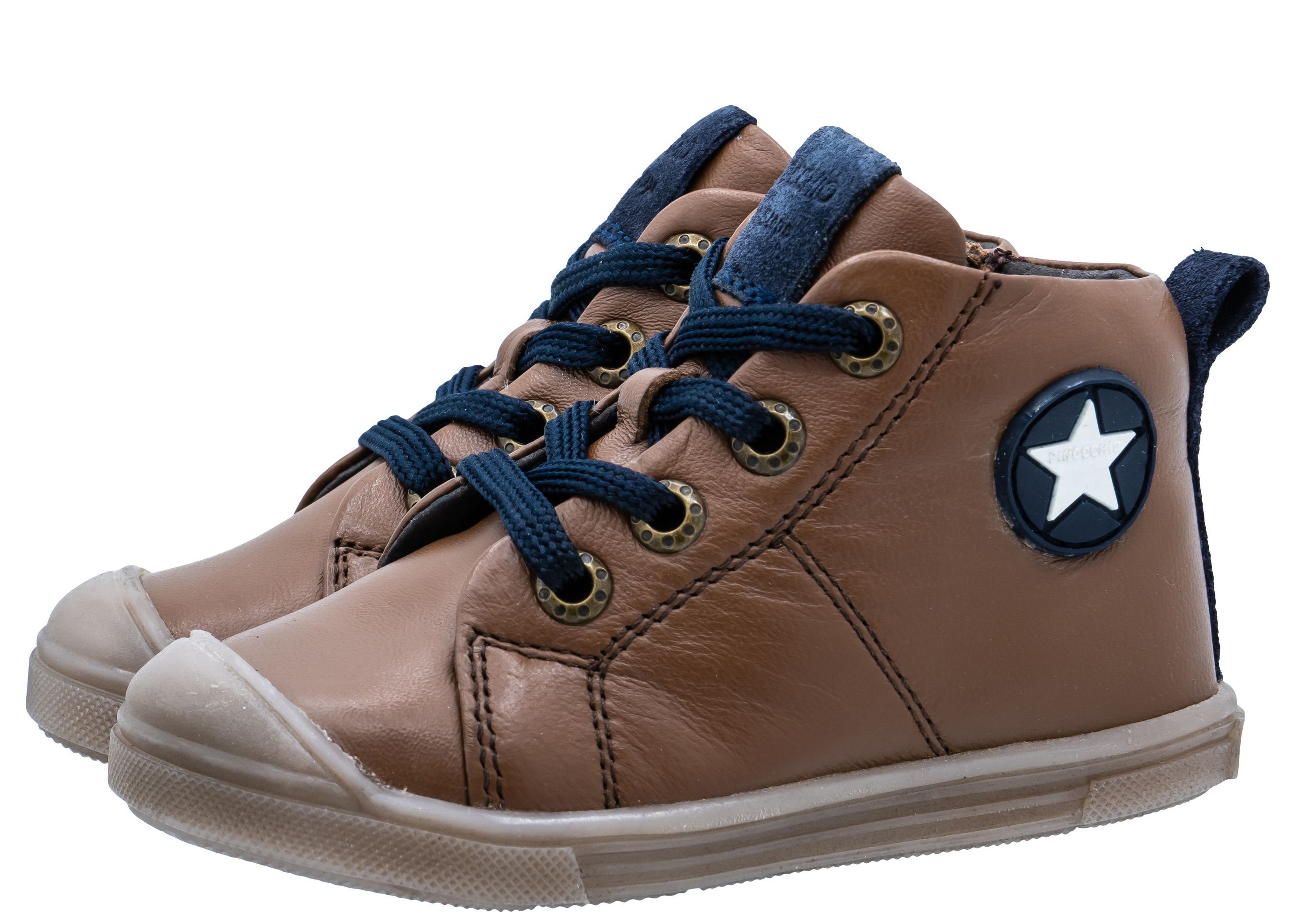 Hip Shoes Style Pinocchio Lauflernschuhe First Step Schuhe für Kinder F1589  Braun Schnürschuh