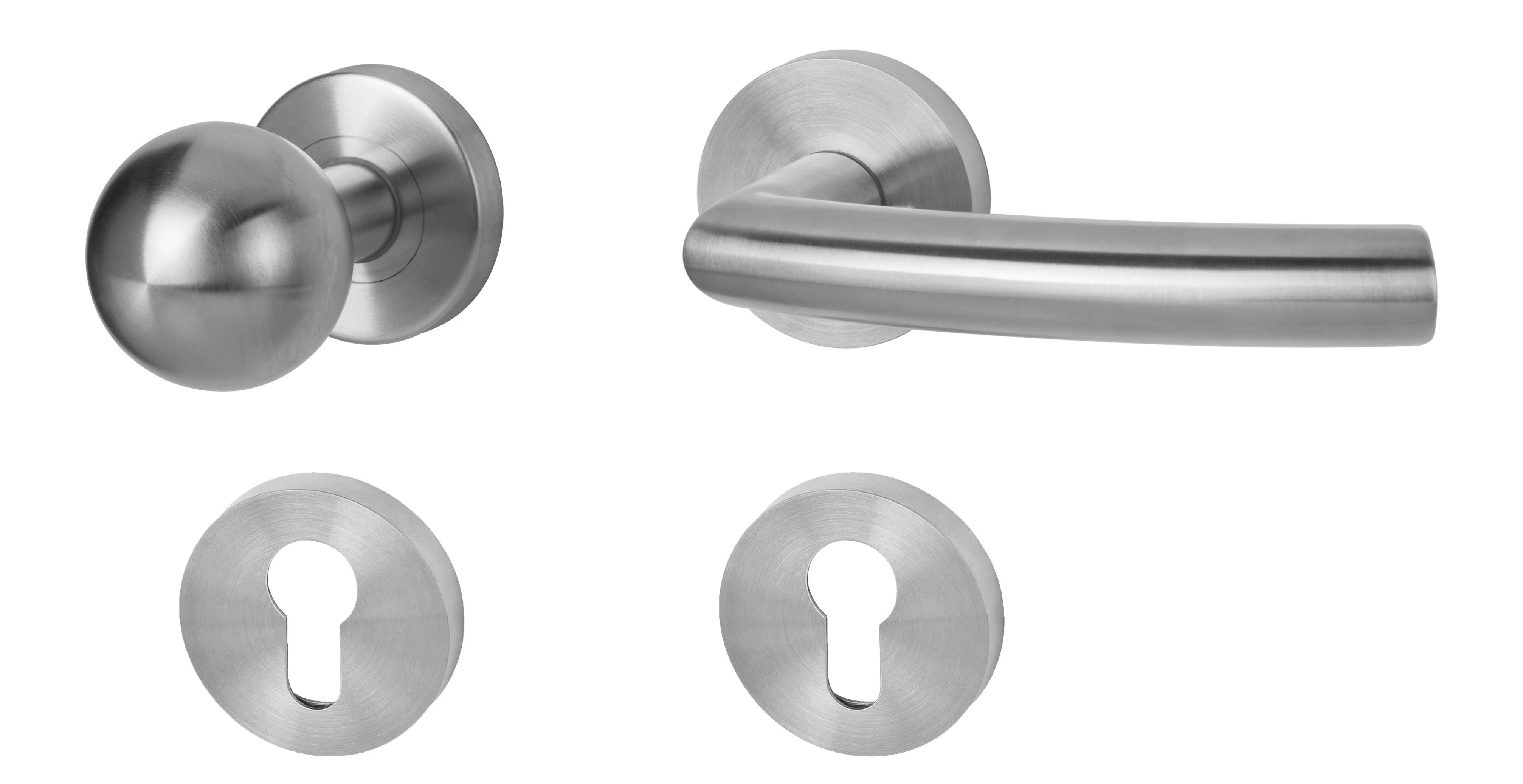 Türbeschlag Rosettengarnitur II ES sat. Wohnungseingangstüren PZ Knopf/Drücker