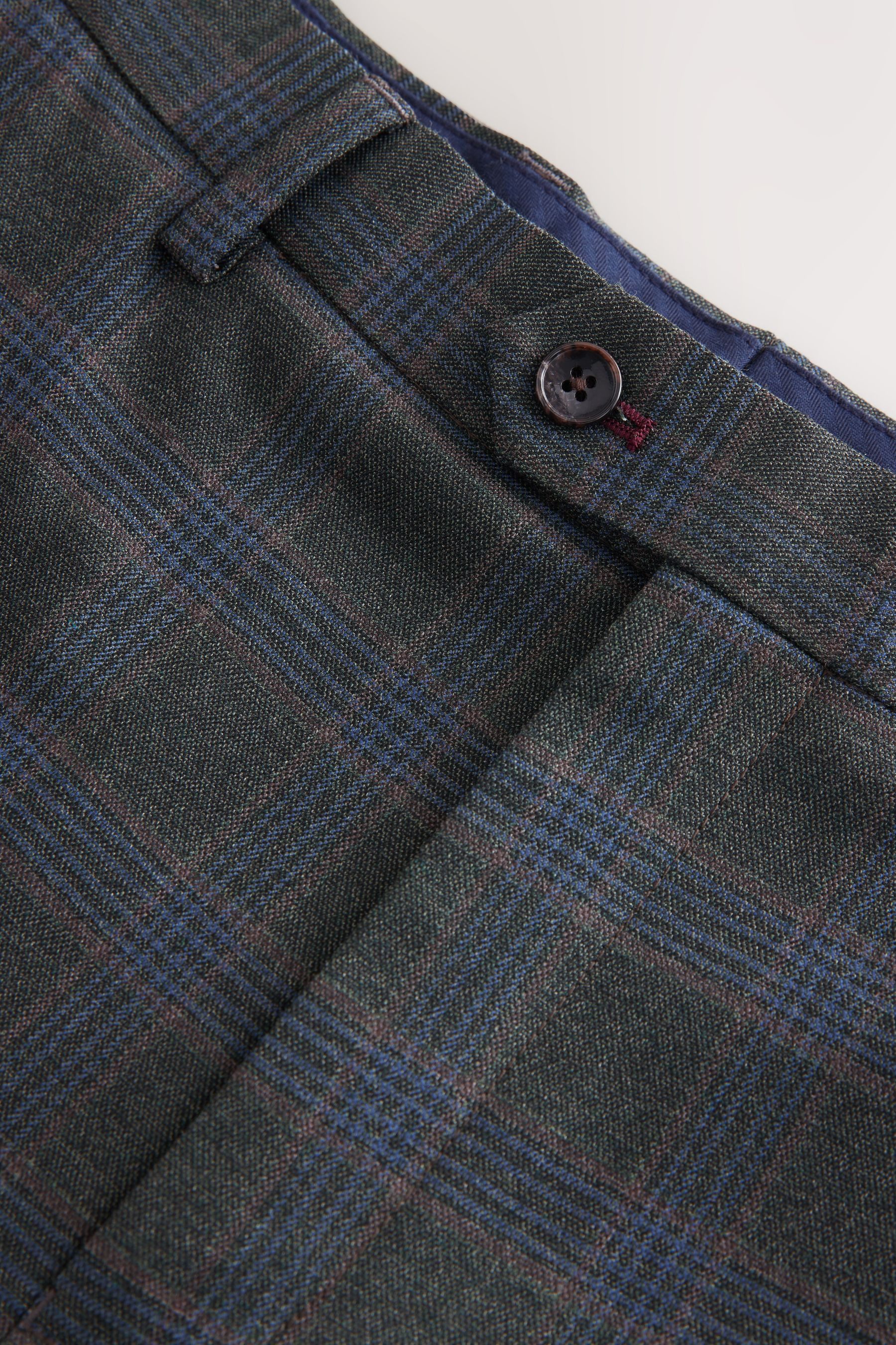 Next Anzughose Karierter paspelierter Anzug im Slim Fit: Hose (1-tlg)