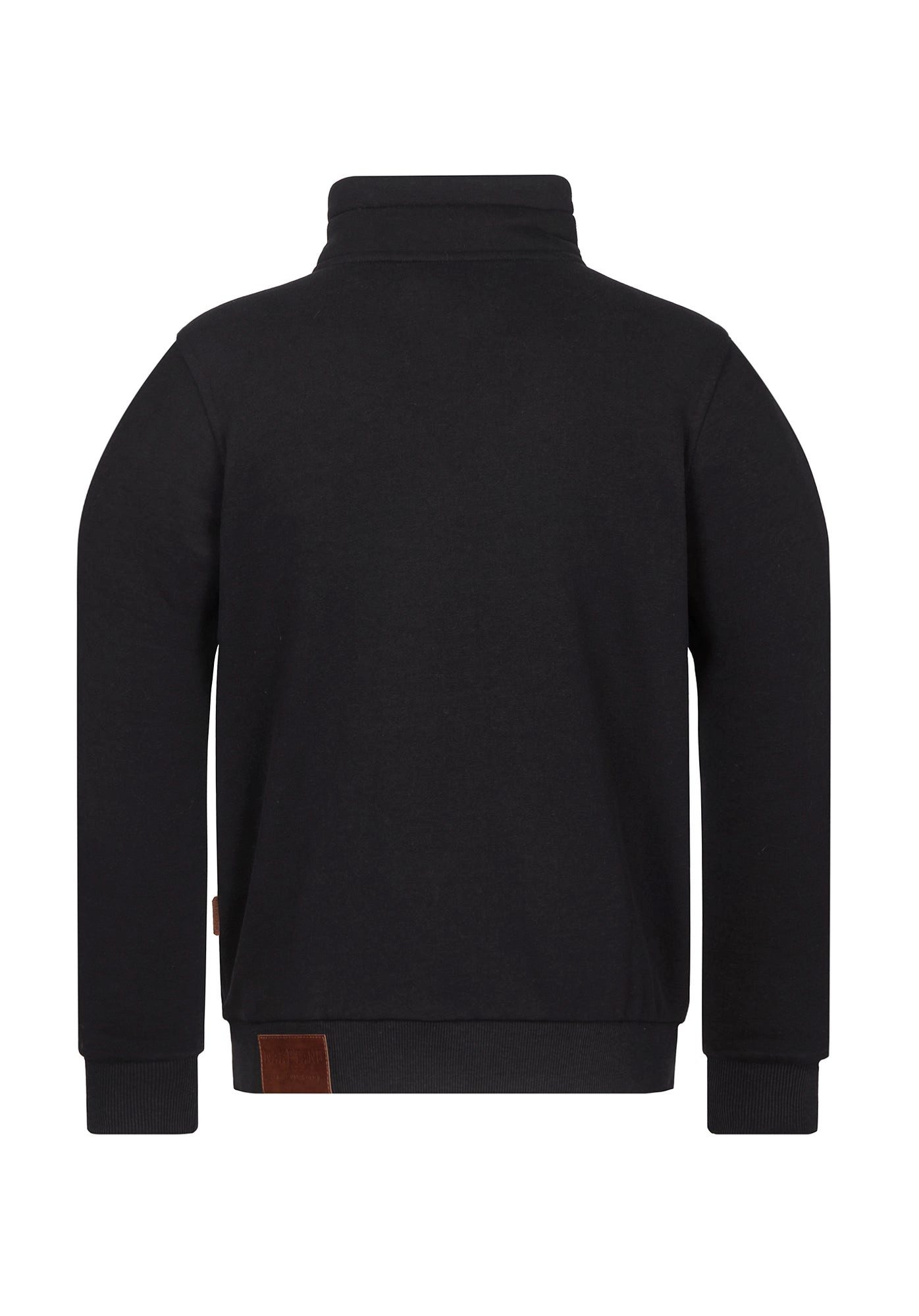 naketano Sweatjacke Herren hoher Stehkragen, Reißverschluss, Eingrifftaschen, meliert Rippbündchen, Kordelzug, Logo-Patch, Regular Fit, casual, Streetwear – Bild 2 von 5