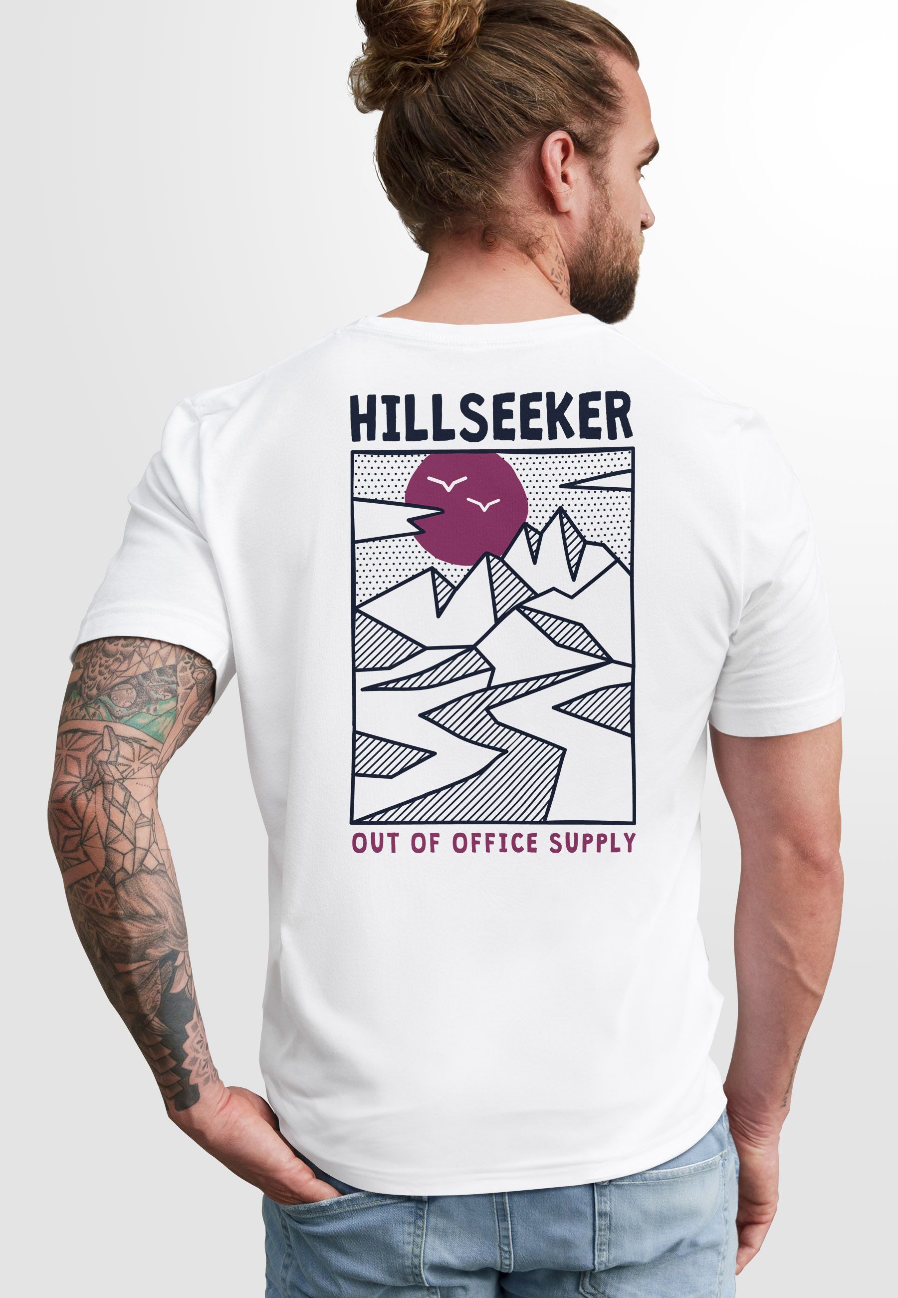 Neverless Print-Shirt Herren T-Shirt Backprint Stylisches Grafik Printshirt aus Baumwolle mit Print