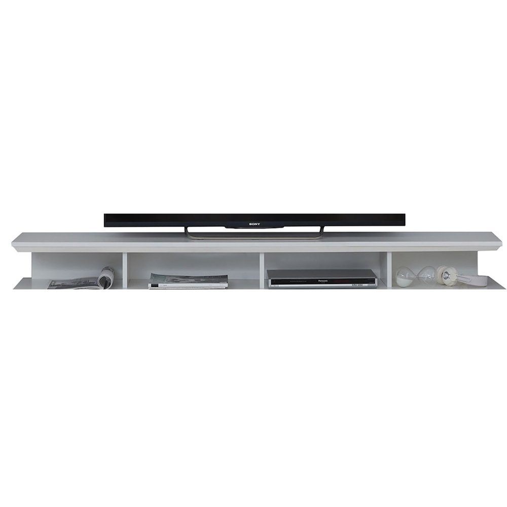 trendteam TV-Aufsatz, TV-Board Lowboard Aufsatz Kommode Sideboard Weiß 177x17x33cm