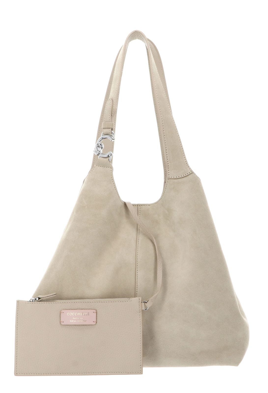 COCCINELLE Schultertasche Handbag Suede (Set, 2-tlg), aus echtem Rindsleder