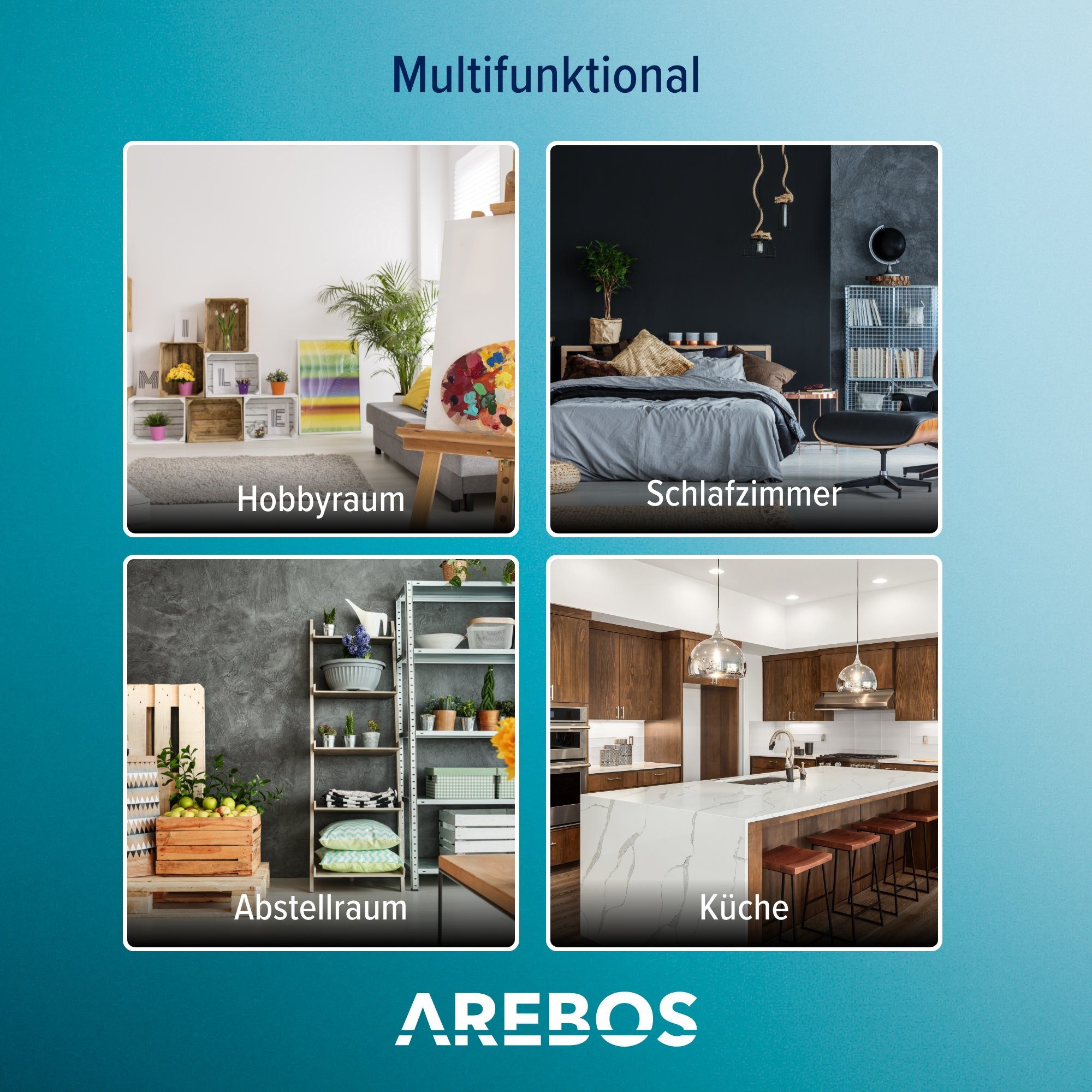 Arebos Innenschublade 2x Teleskopschublade für Küche, ausziehbare Küchenschublade (Set, 2 St)