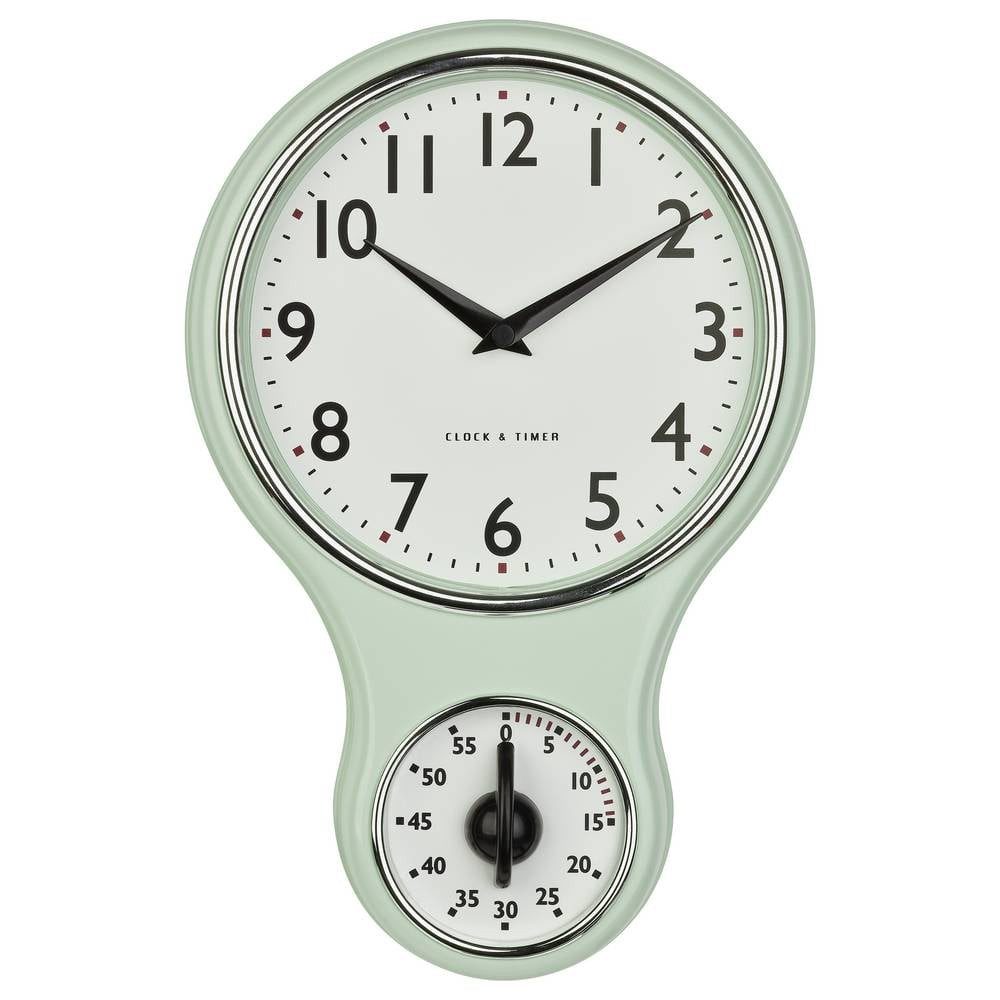 TFA Dostmann Wanduhr Küchen-Quarz-Wanduhr mit Timer 60.3073.20