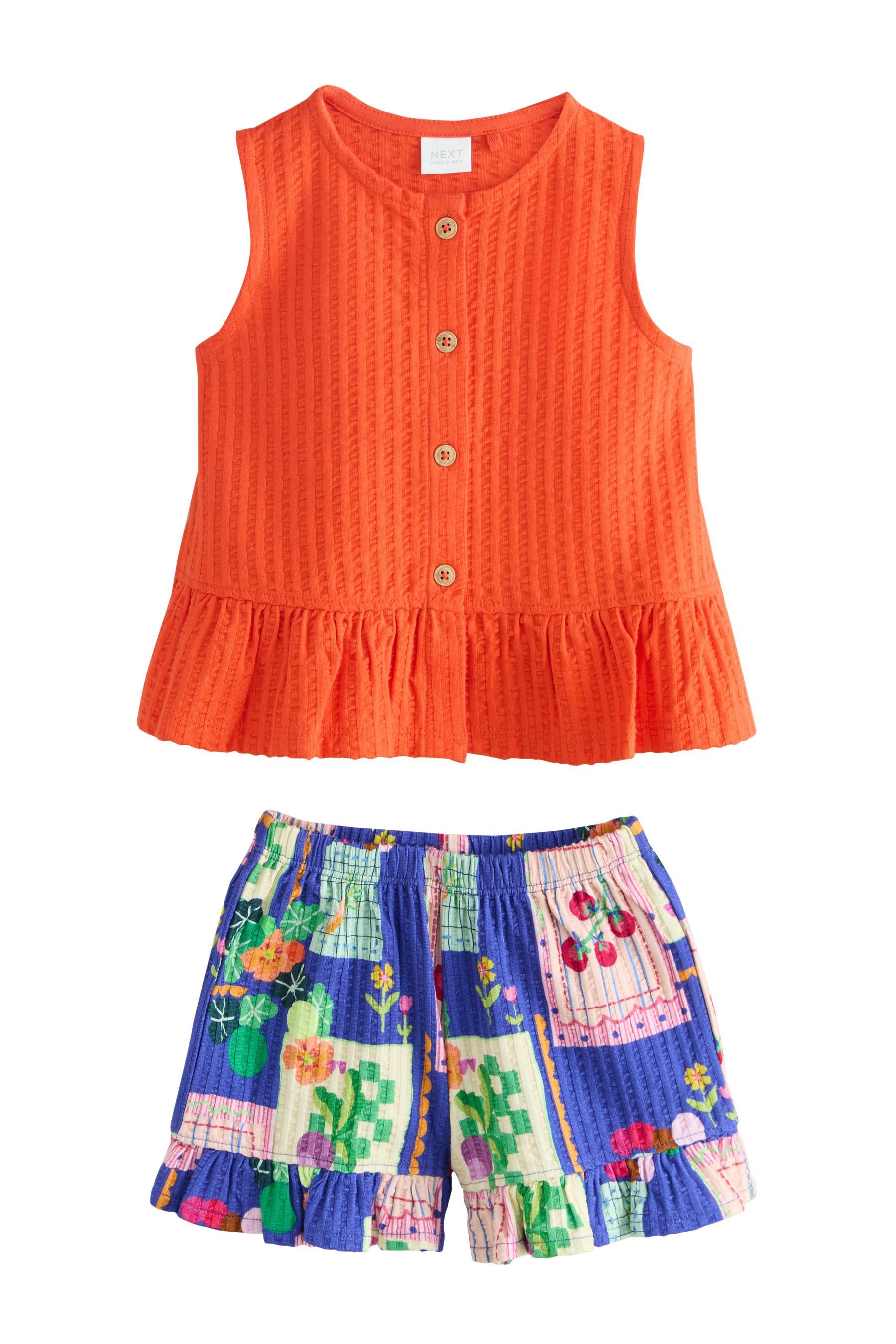 Top & Shorts Trägertop mit Schößchen und Shorts im Set