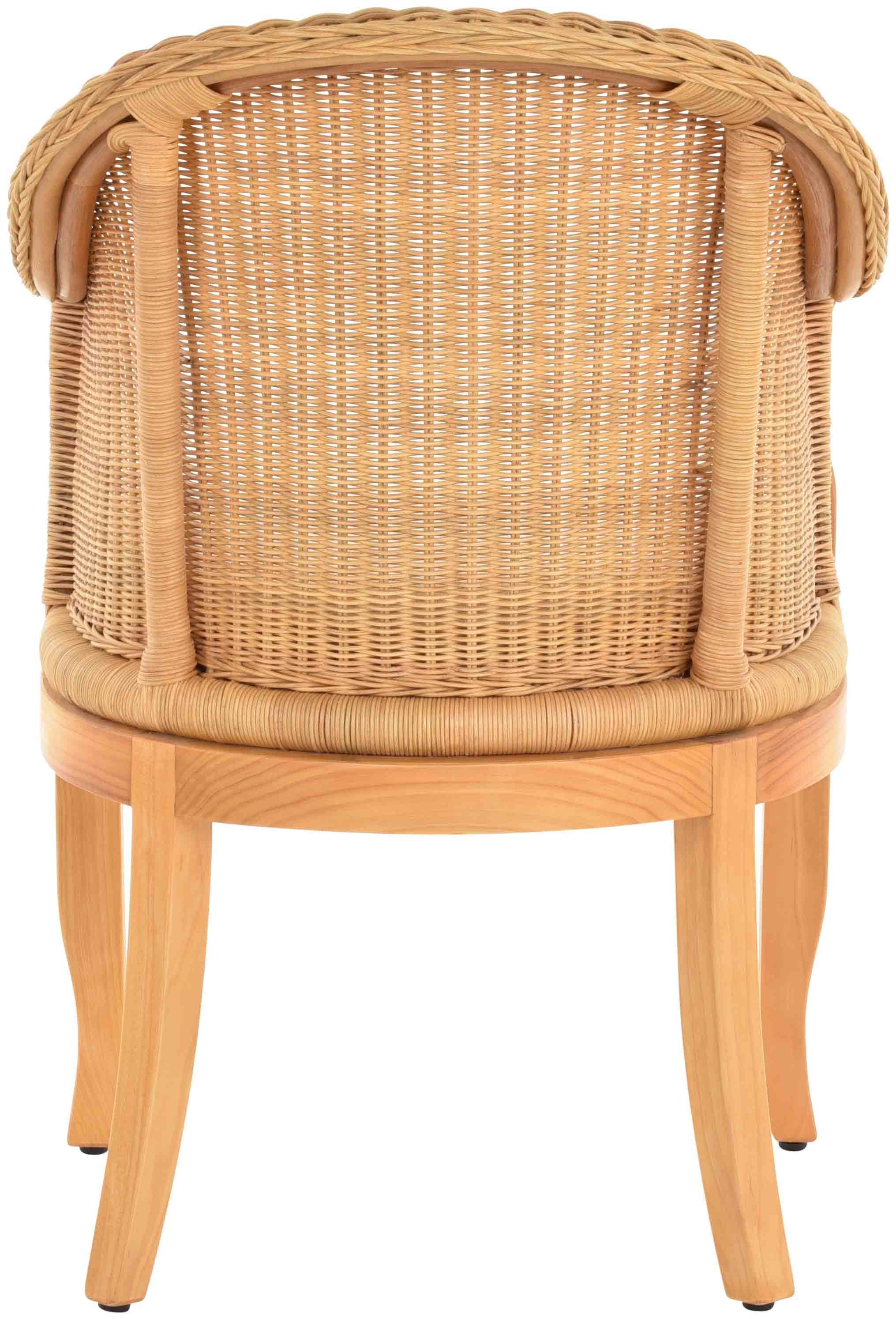 Krines Home Relaxsessel Rattan-Sessel mit Holzbeinen, Sessel aus echtem Rattan- mit Polster, Rattanstuhl – Bild 5 von 5