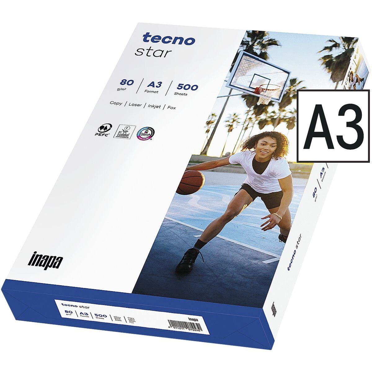 Inapa tecno Druckerpapier Star, Format Blatt CIE, 500 A3, DIN g/m², 80 150